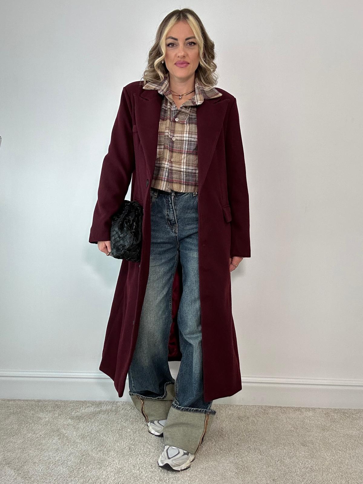 Cappotto lungo 88802 - Bordeaux