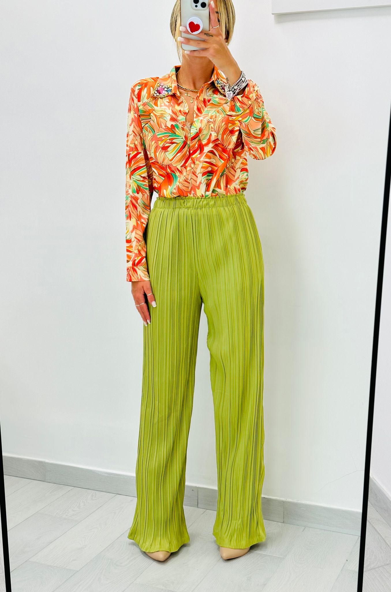 Pantalone plissettato Verde - DISPONIBILE M-L