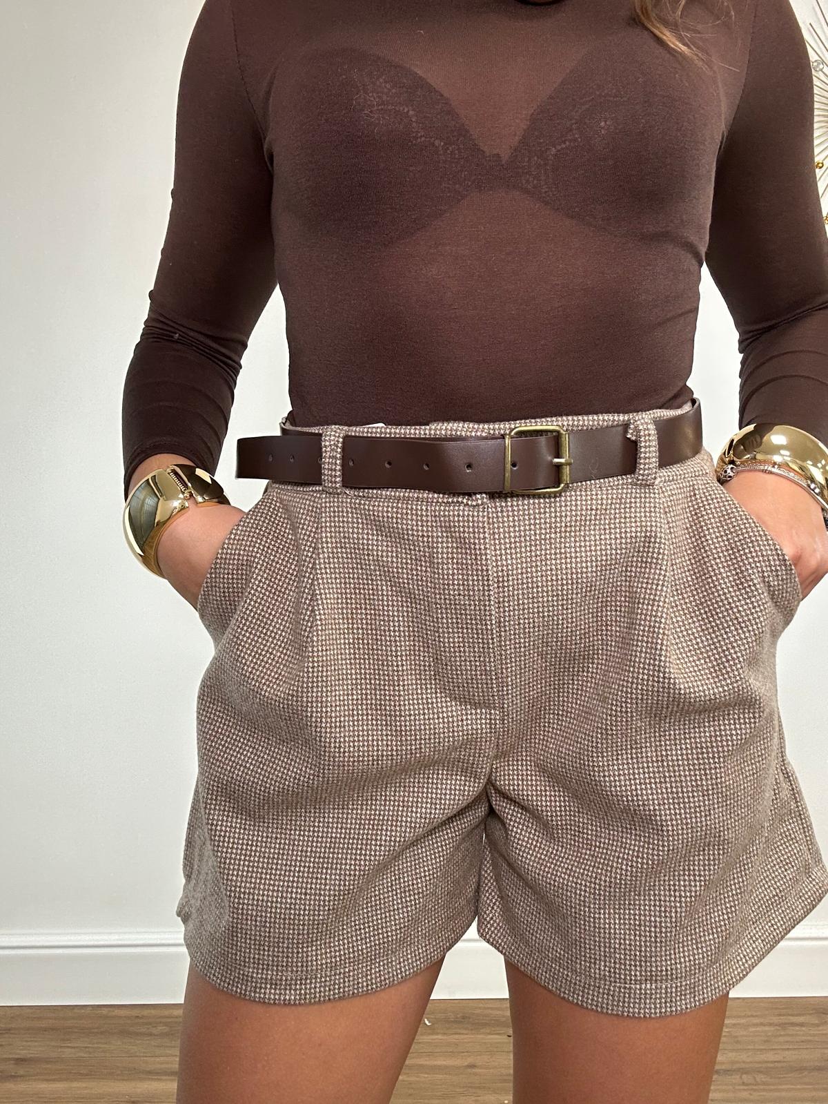 Pantaloncino Pied de Poule 25708 - Beige