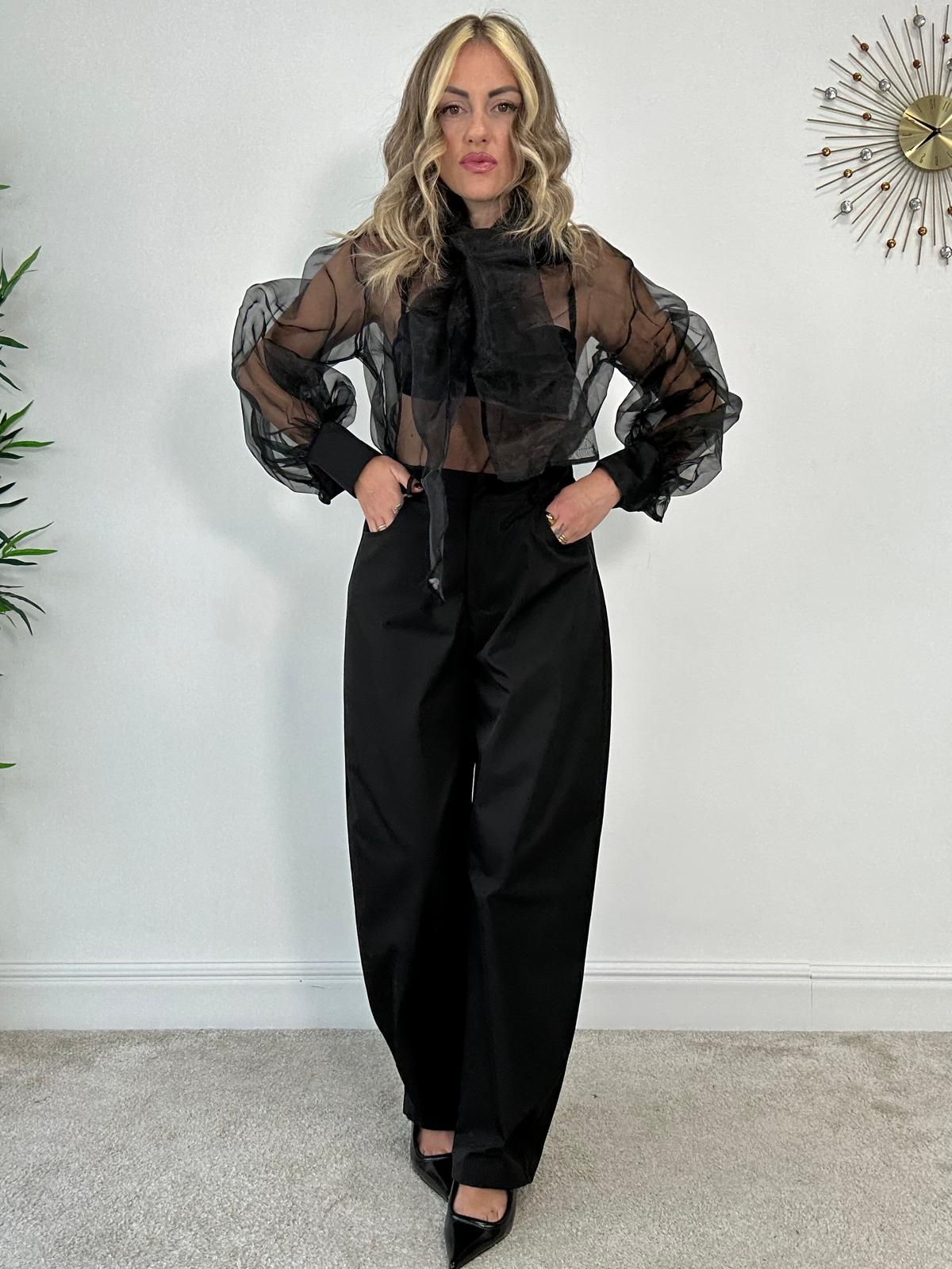 Camicia velata F0550 - Nero