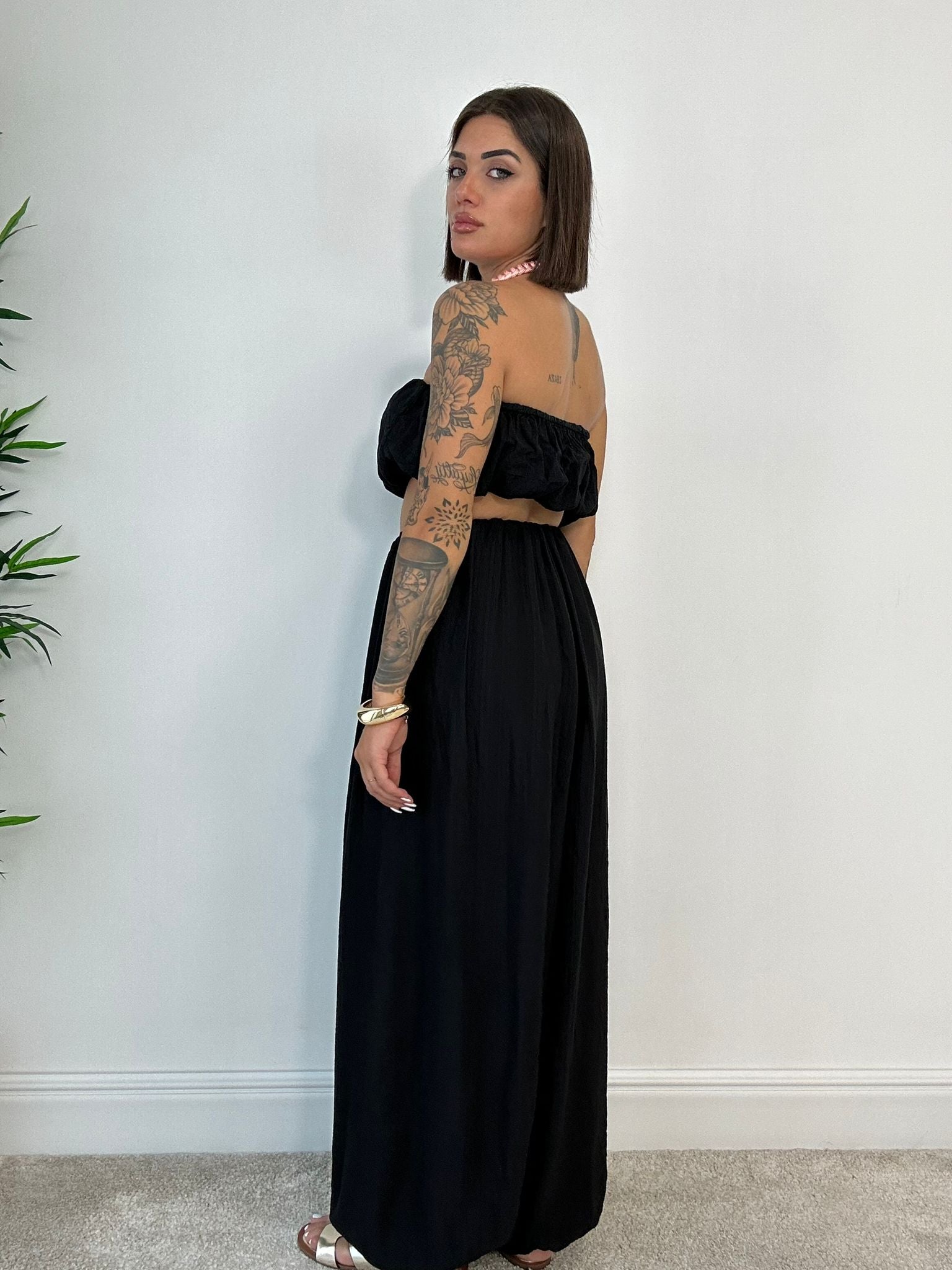 Coordinato Alexia (Top a fascia + Pantalone) Nero