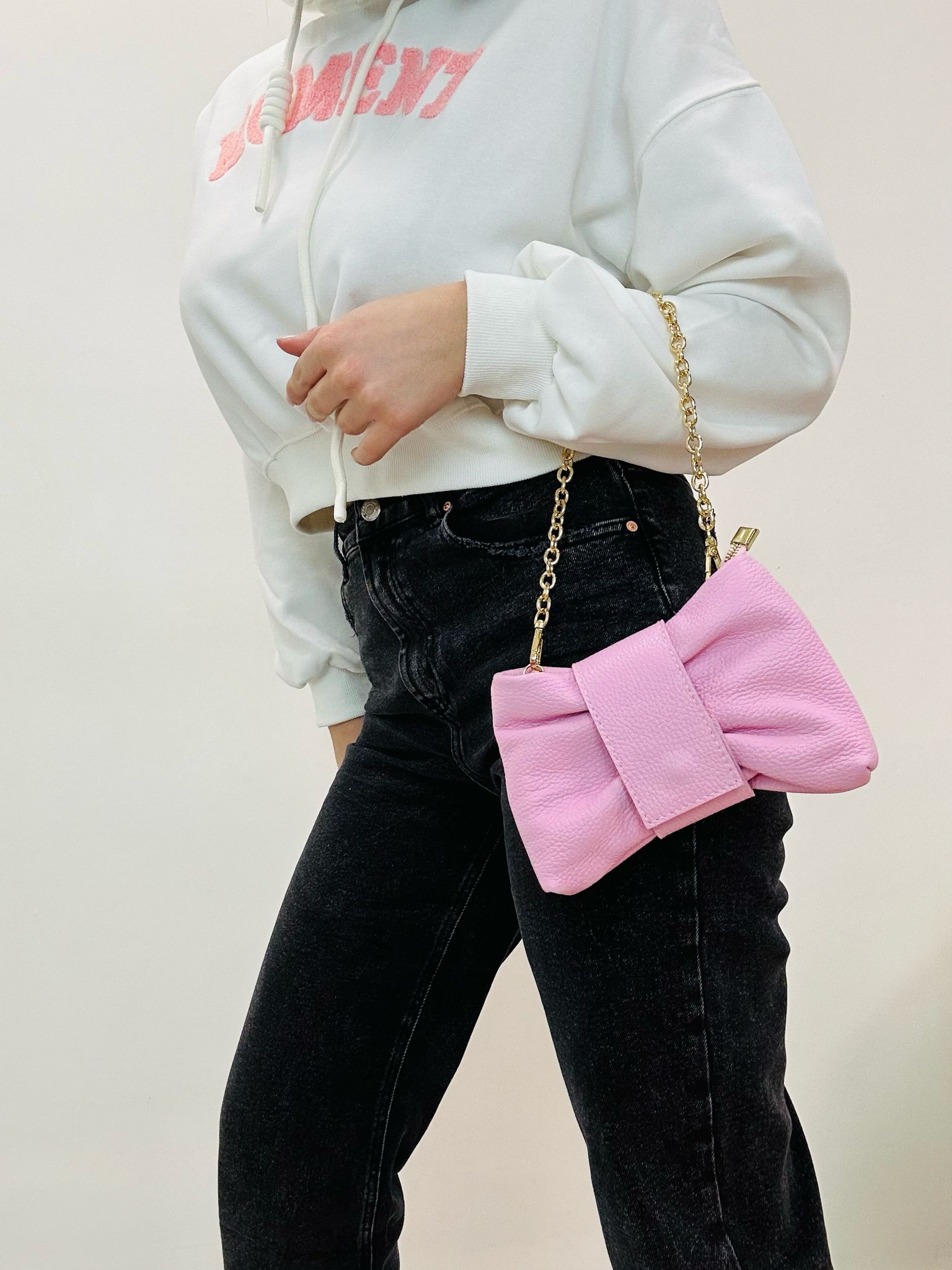 Sac Demi en Cuir Véritable - Rose - BR237