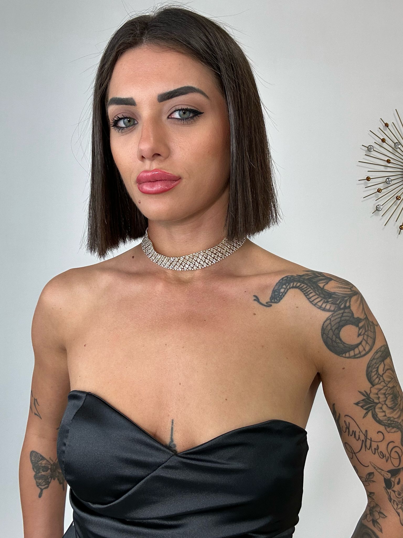 Collana con strass - Oro