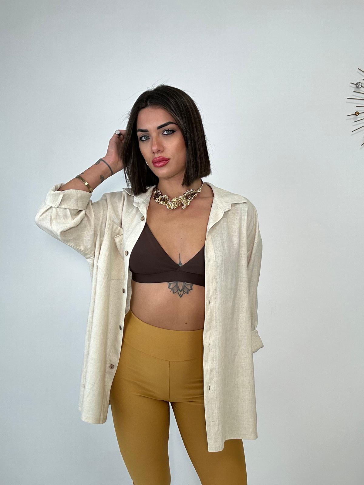 Camicia in Lino- Beige