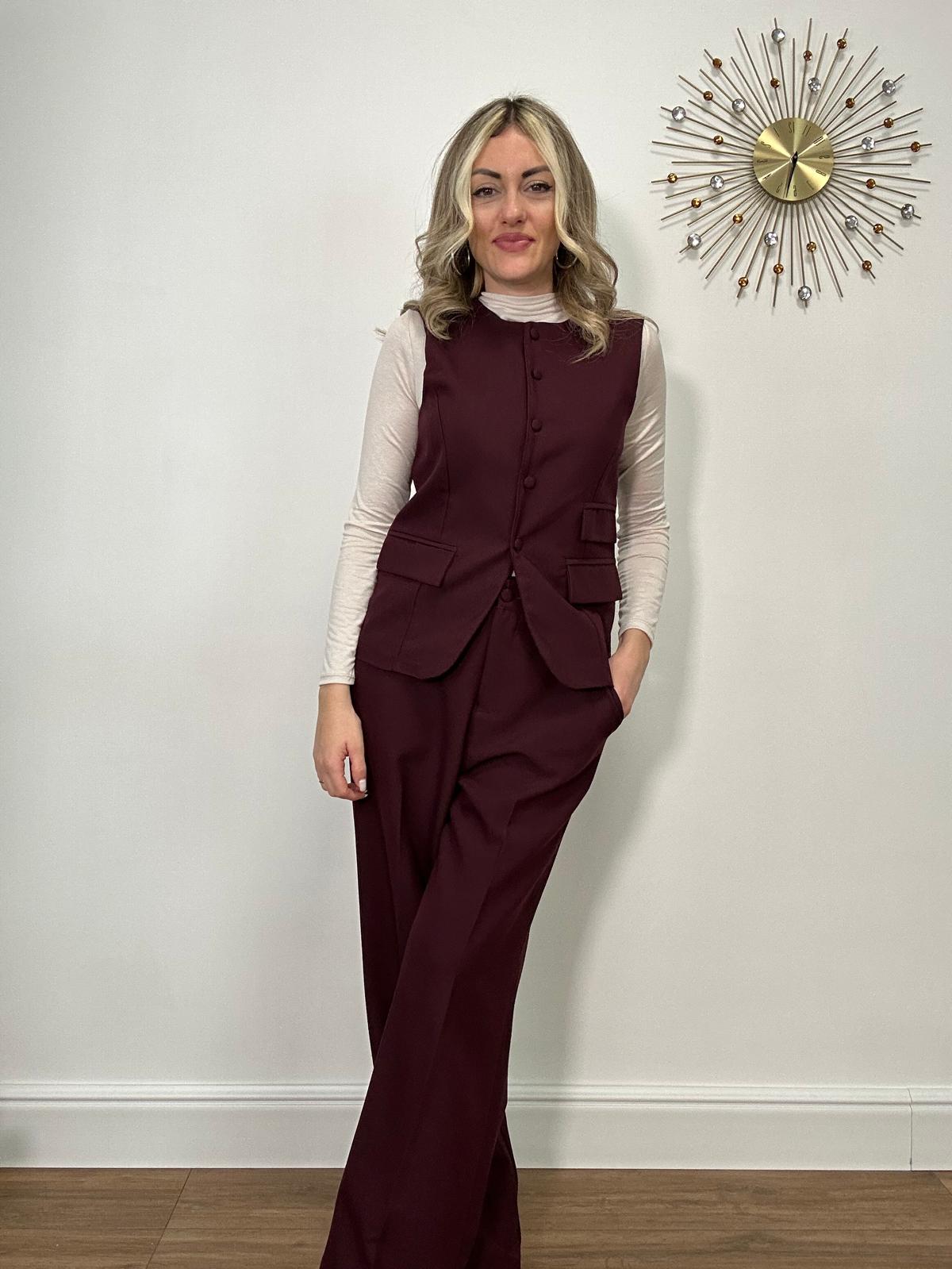 Tailleur 6754 (Gilet + Pantalone) Bordeaux