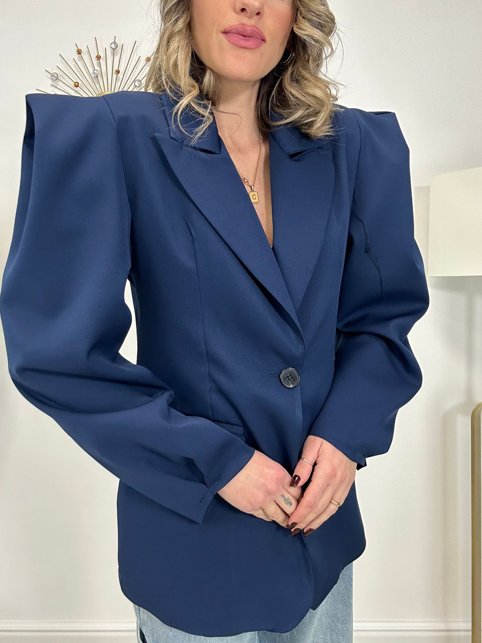 Blazer Maniche a Palloncino - Blu