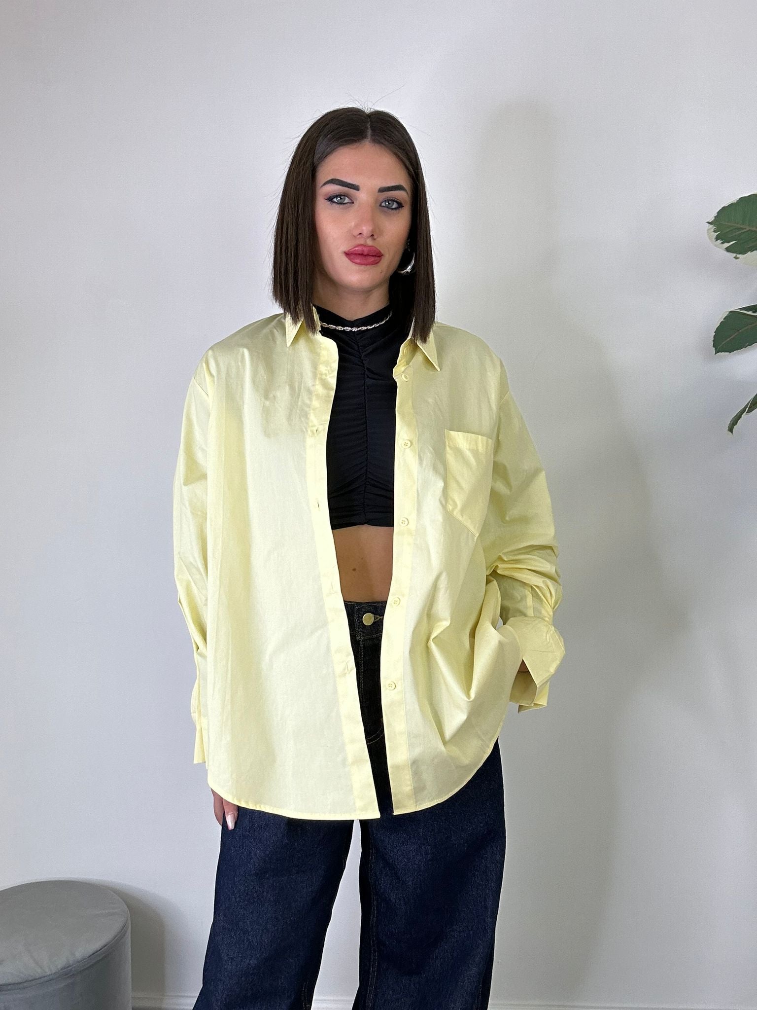 Chemise à épingles à fleurs - Jaune