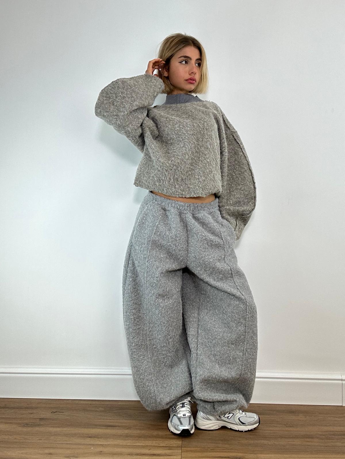 Coordinato in Lana - Grigio e Fango