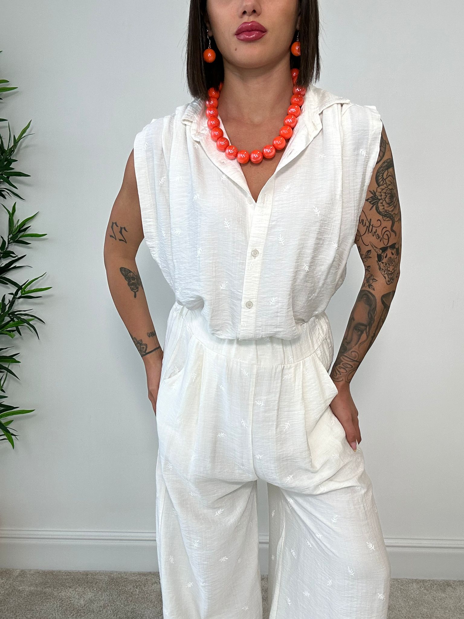 Coordinato Nerano (Camicetta + Pantalone) Bianco
