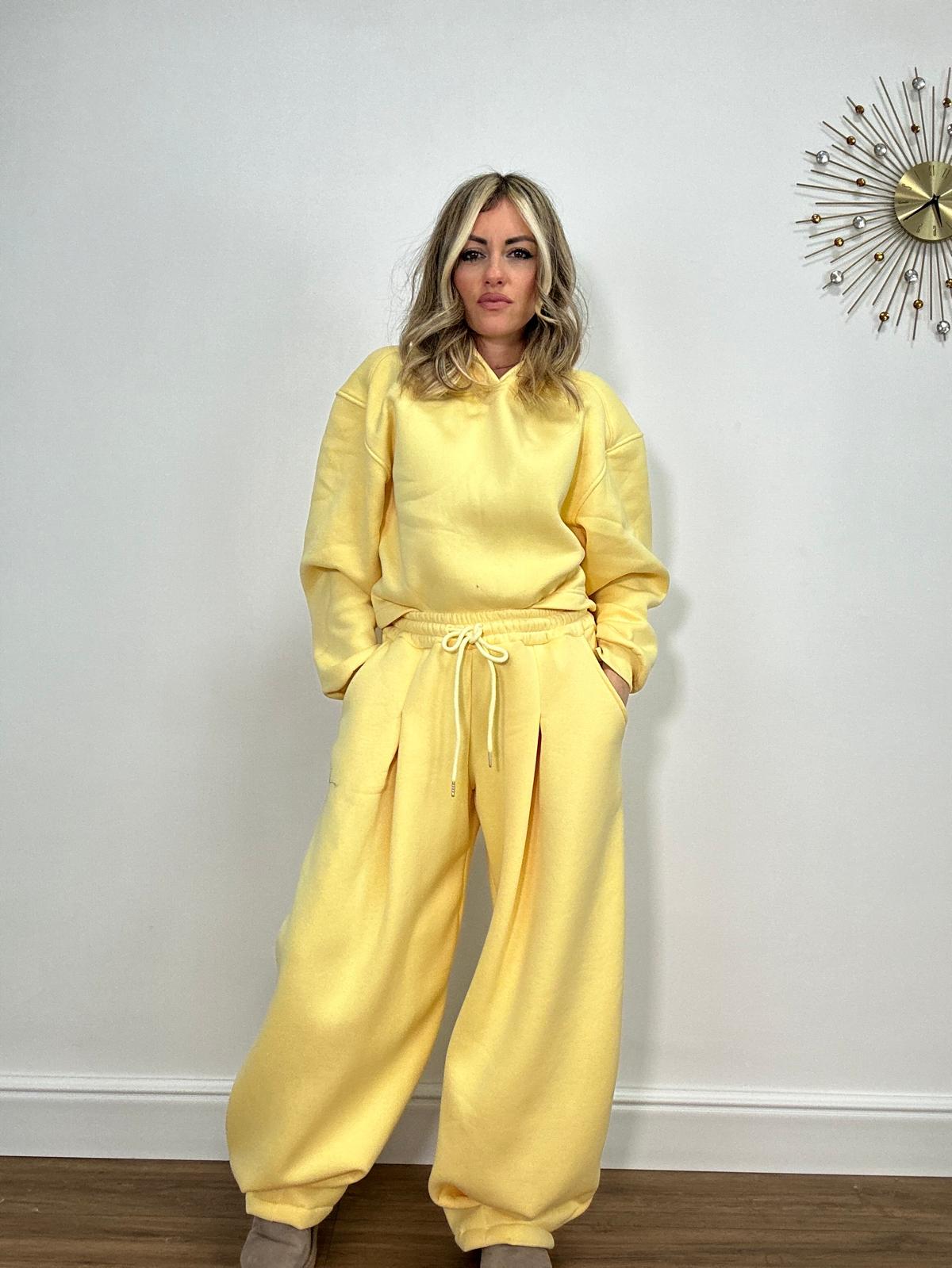 Coordinato Tuta 2657 ( Pantalone + Felpa ) Giallo