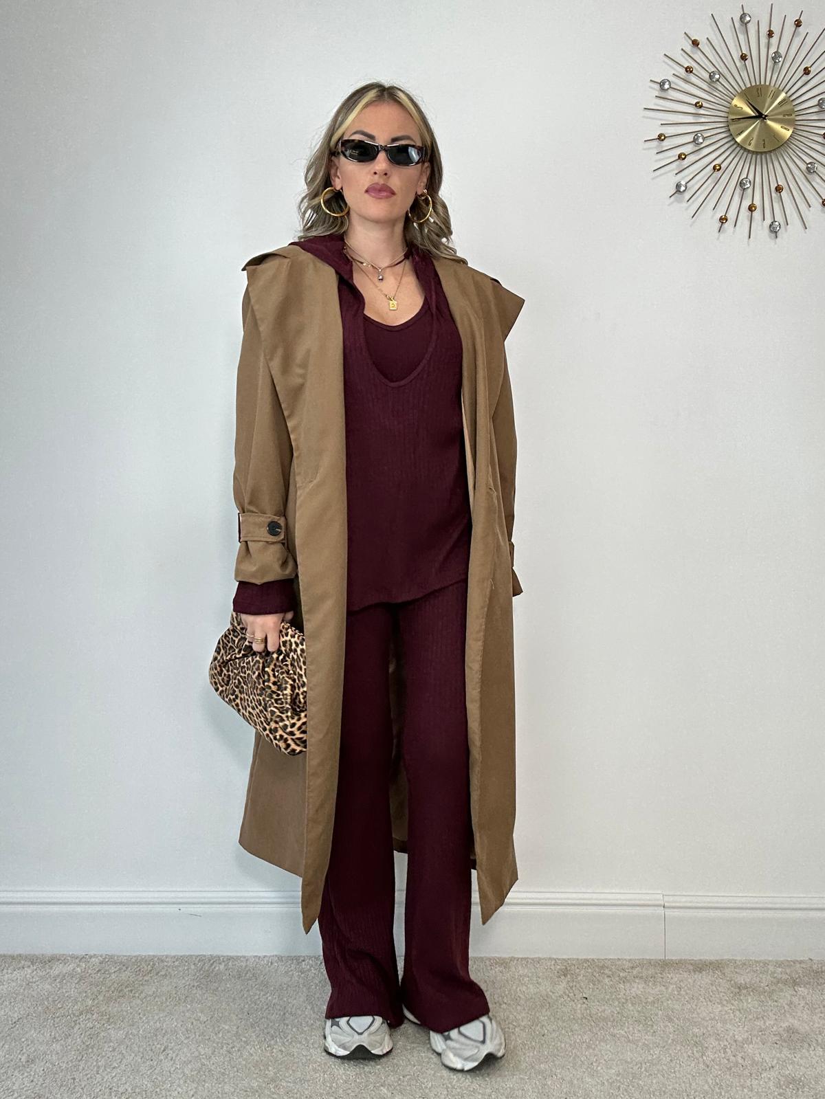 Coordinato ( Pantalone + top + maglia ) Bordeaux
