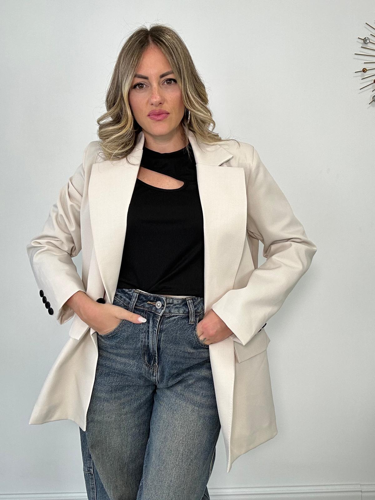 Blazer doppio bottone - Panna