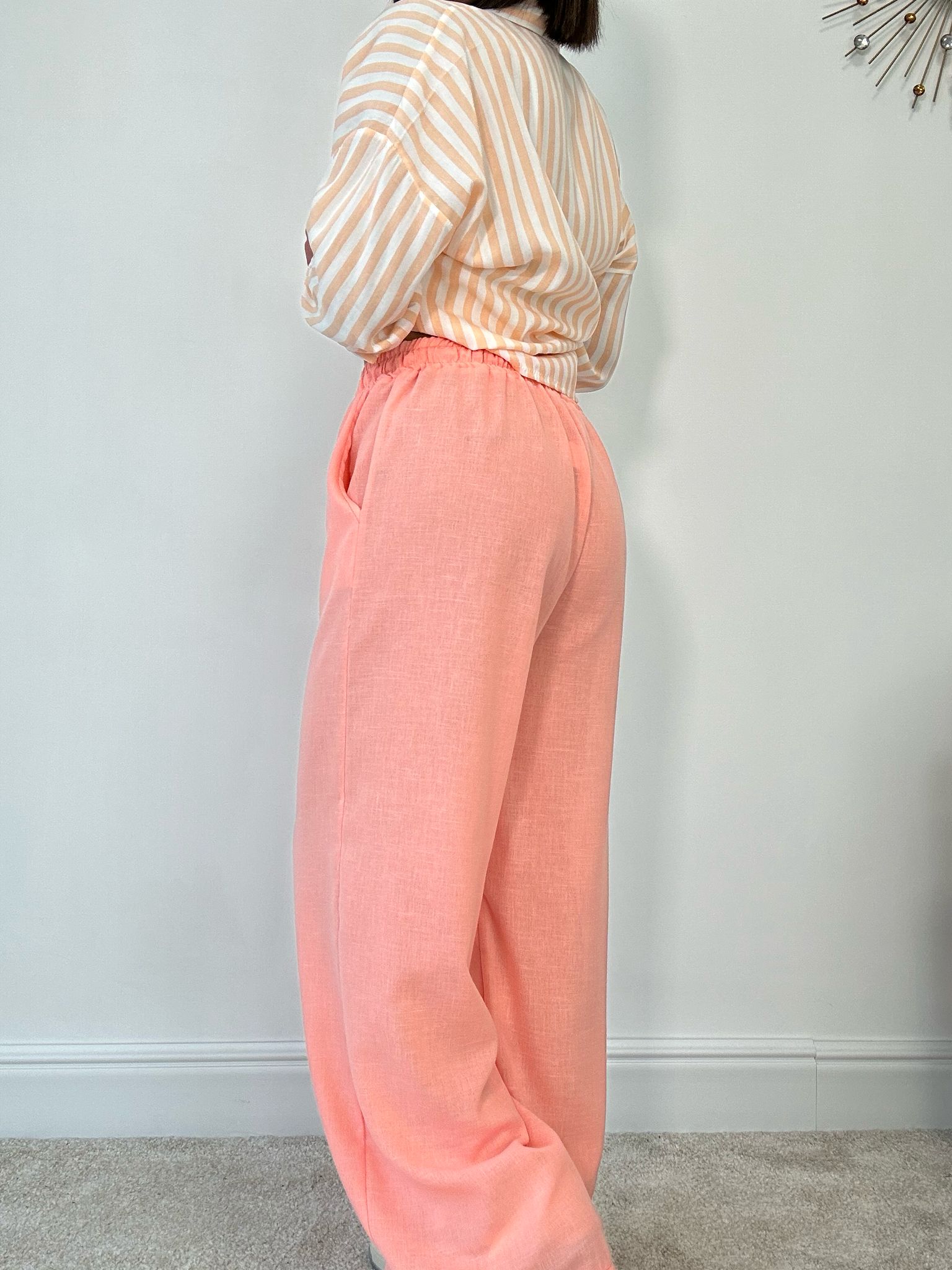 Pantalone in Lino con Laccetti - Pesca