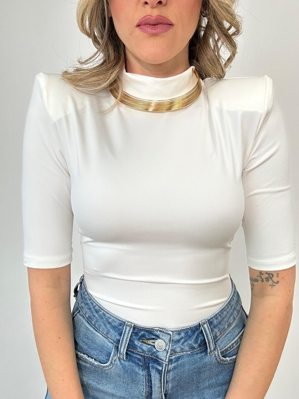 Body 11897 con spalline - Bianco