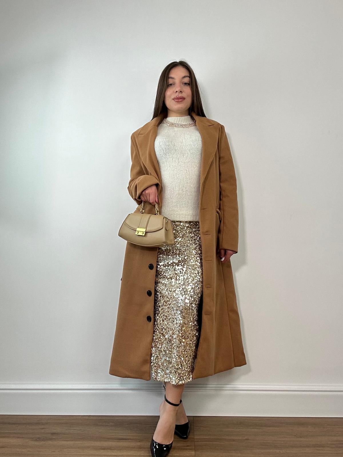 Cappotto lungo 88802 - Camel