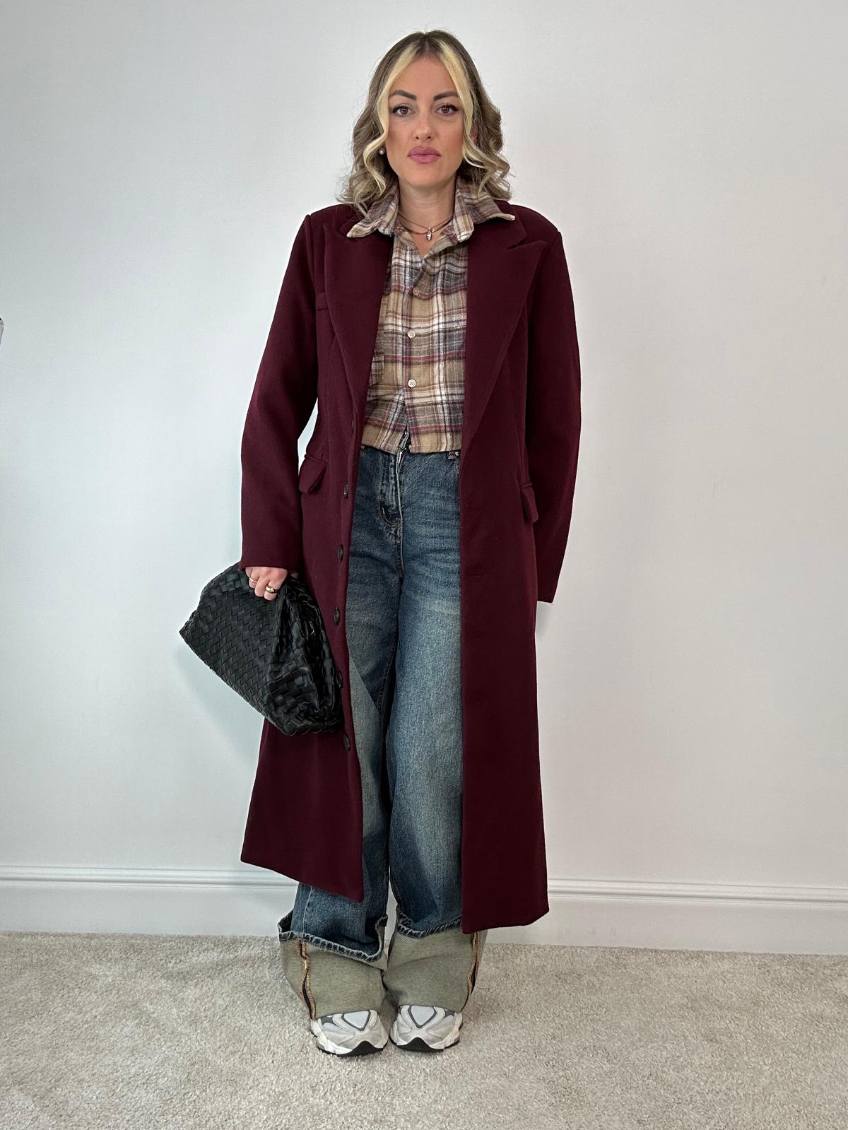 Cappotto lungo 88802 - Bordeaux