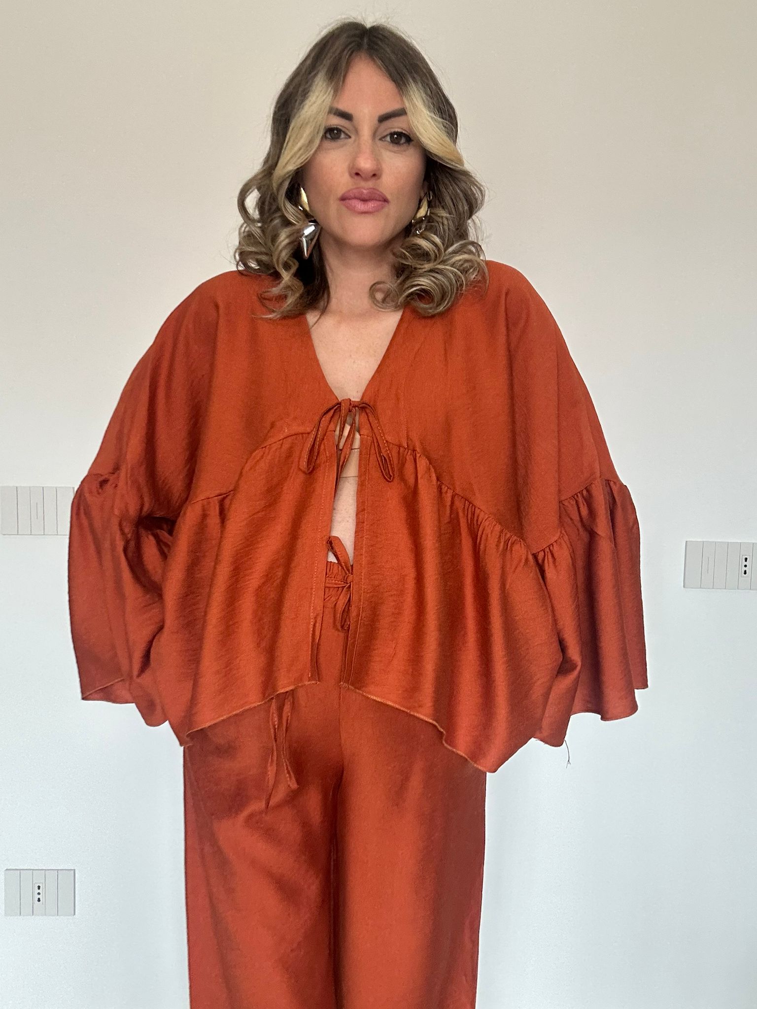 Coordinato Marika (Blusa + Pantalone) Coccio