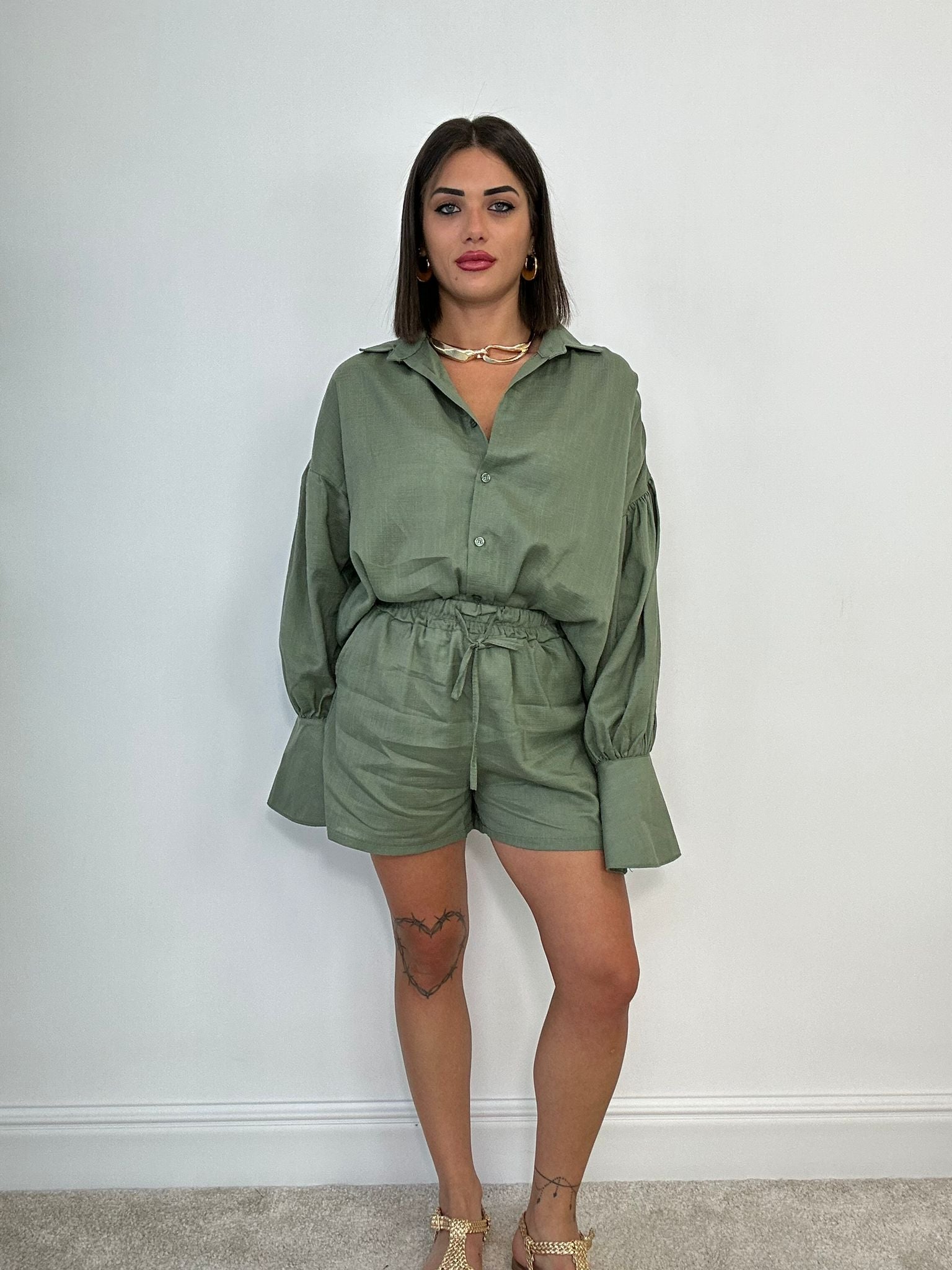 Coordinato Shelly (Camicia + Pantaloncino) Verde