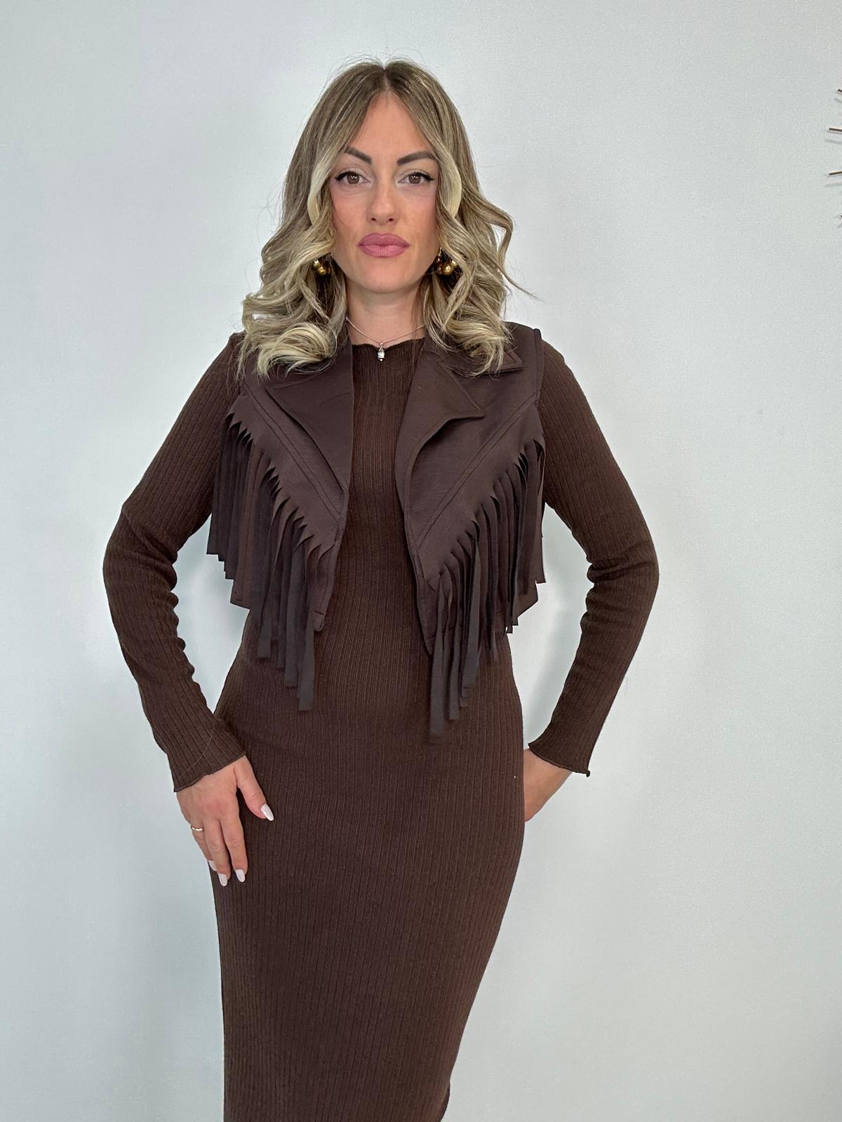 Abito con Gilet - Marrone