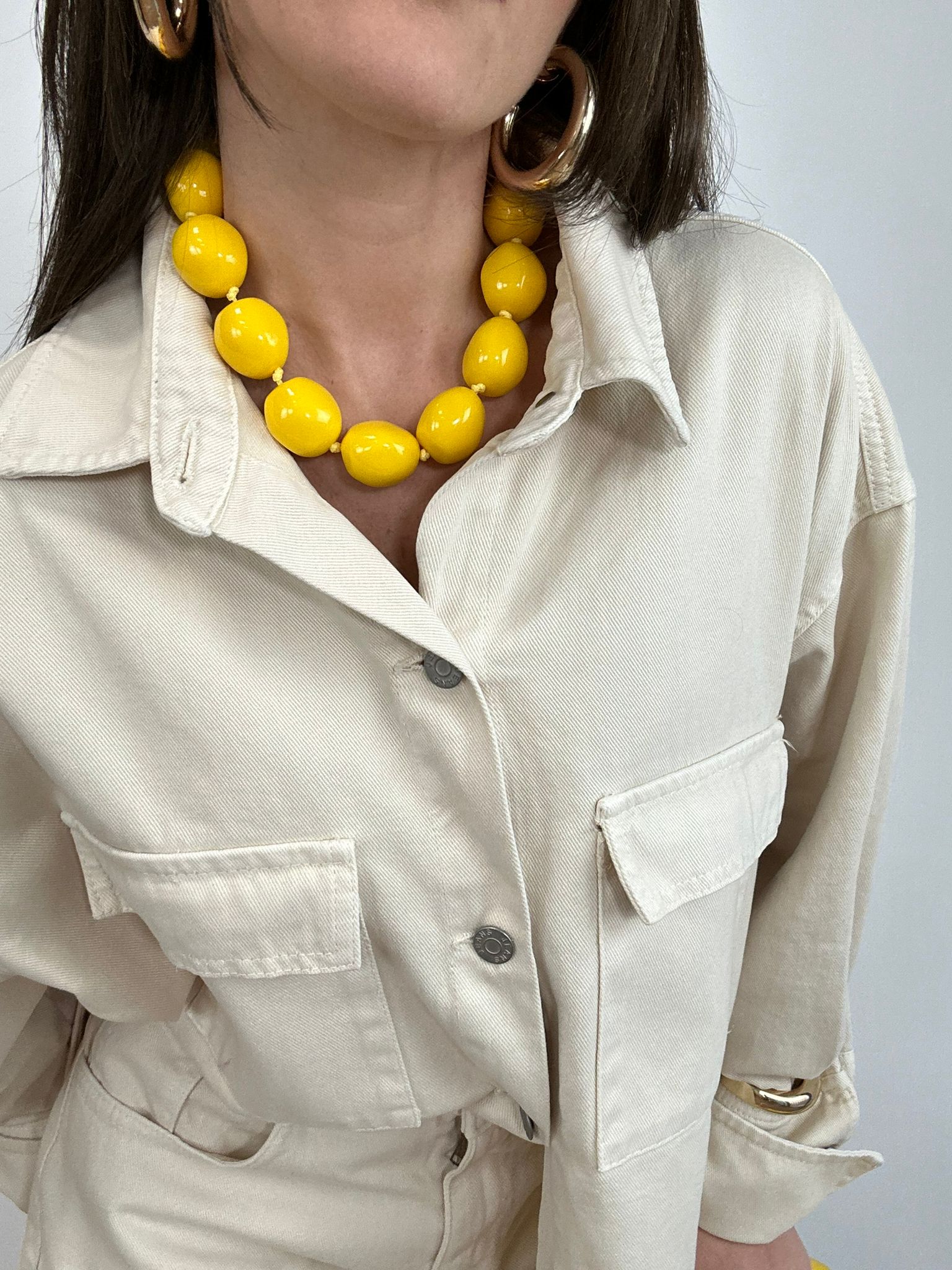 Collana con pietre - Giallo
