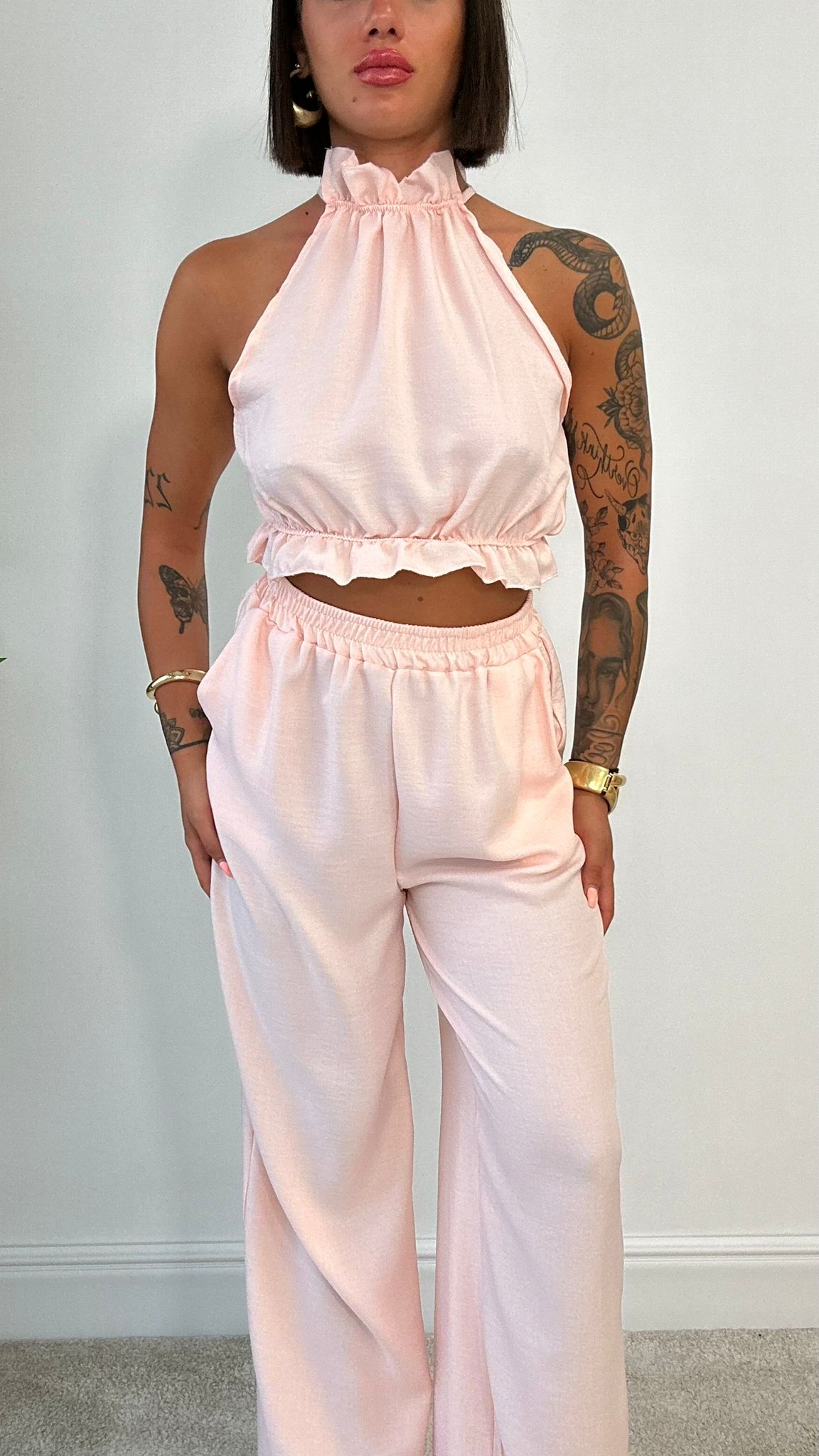 Coordinato Miami (Top + Pantalone) Rosa Chiaro
