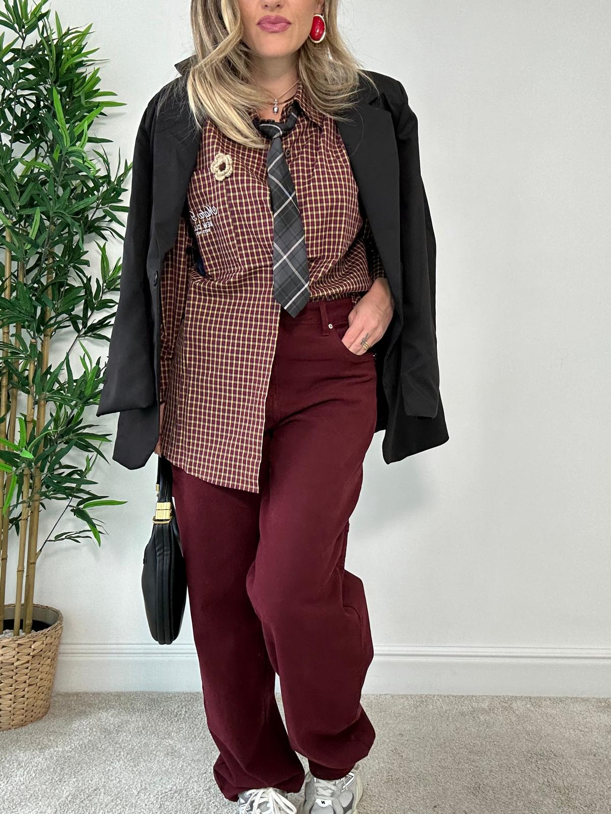 Jeans Wide Balloon 8948-130 - Bordeaux