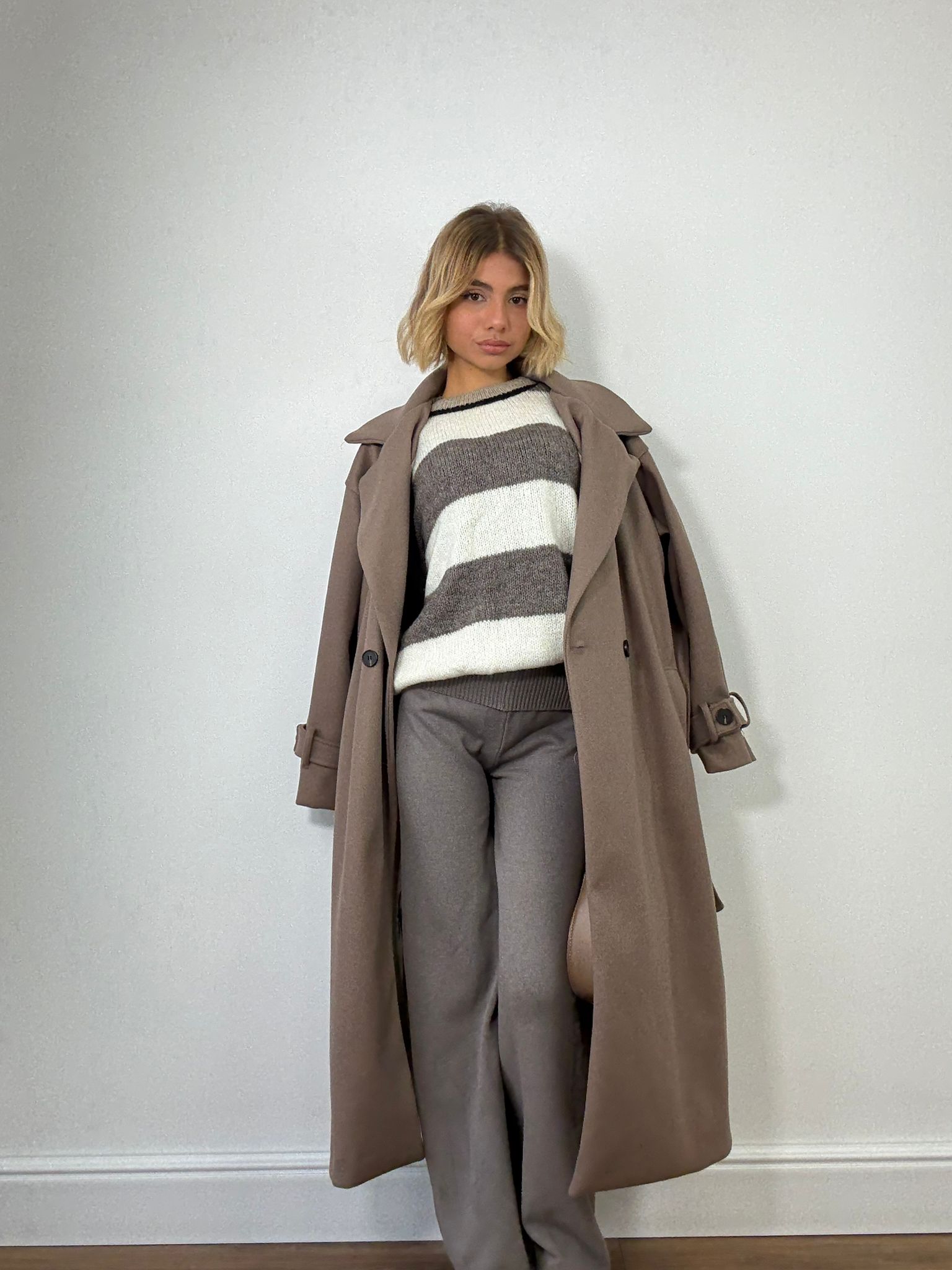 Maglione 3110 - Tortora e Bianco