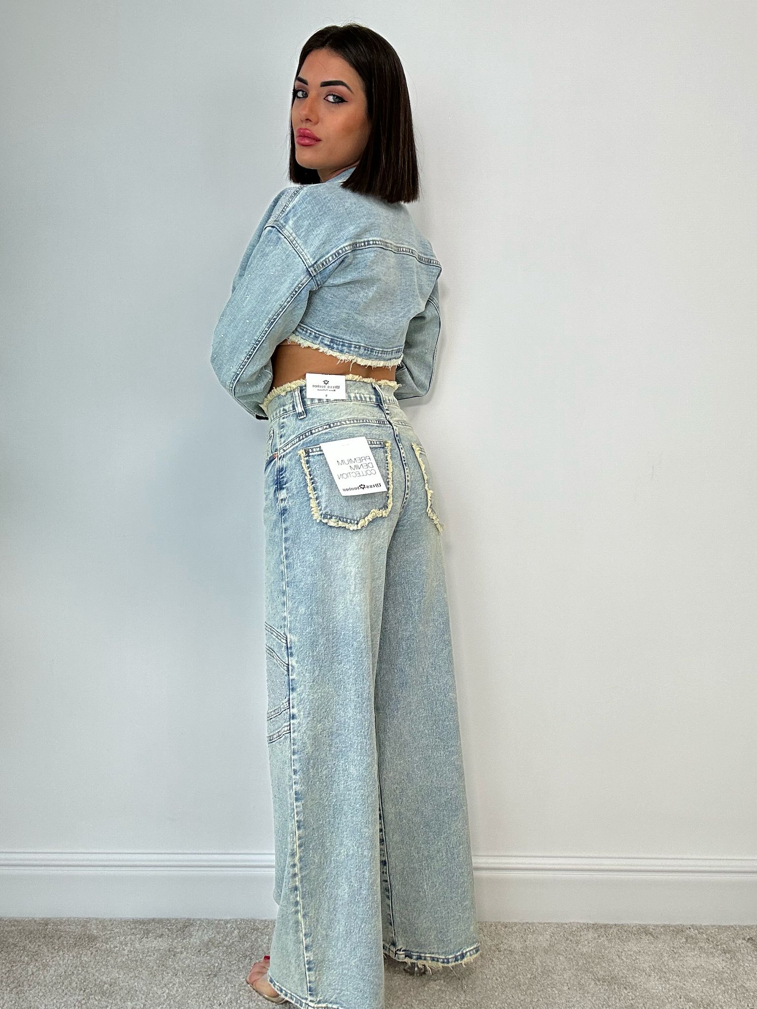 Giacca Crop Con strass - Sabbiato