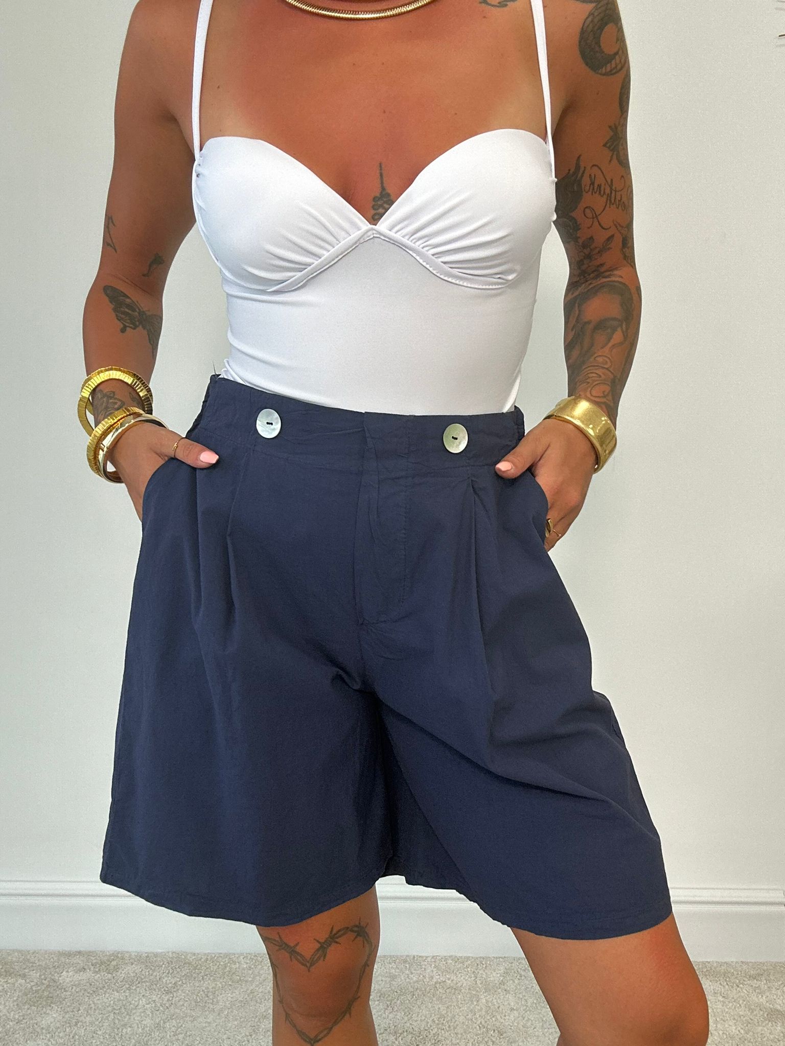 Pantaloncino in cotone - Blu