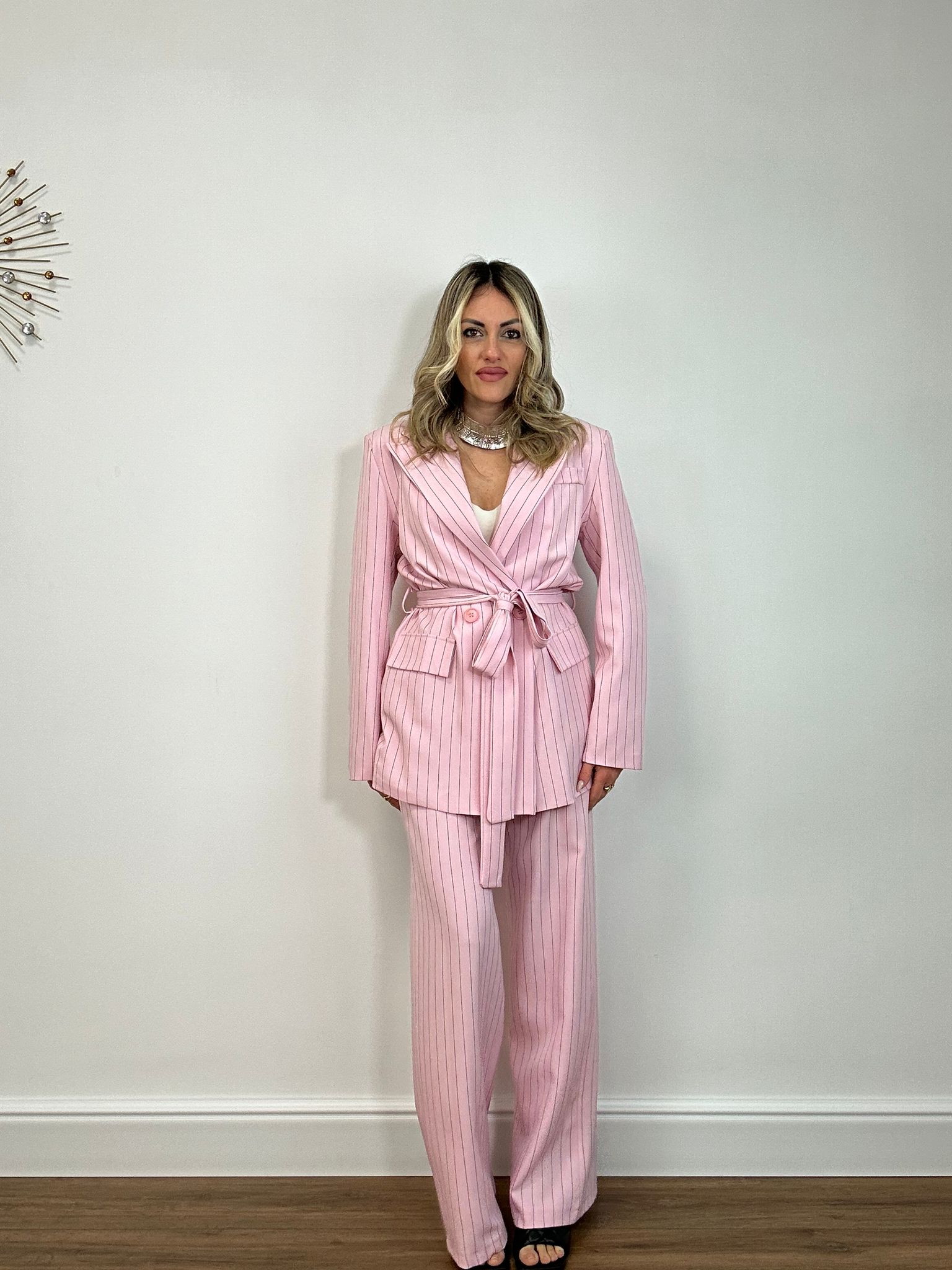 Tailleur Gessato 63775 (Blazer + Pantalone) Rosa