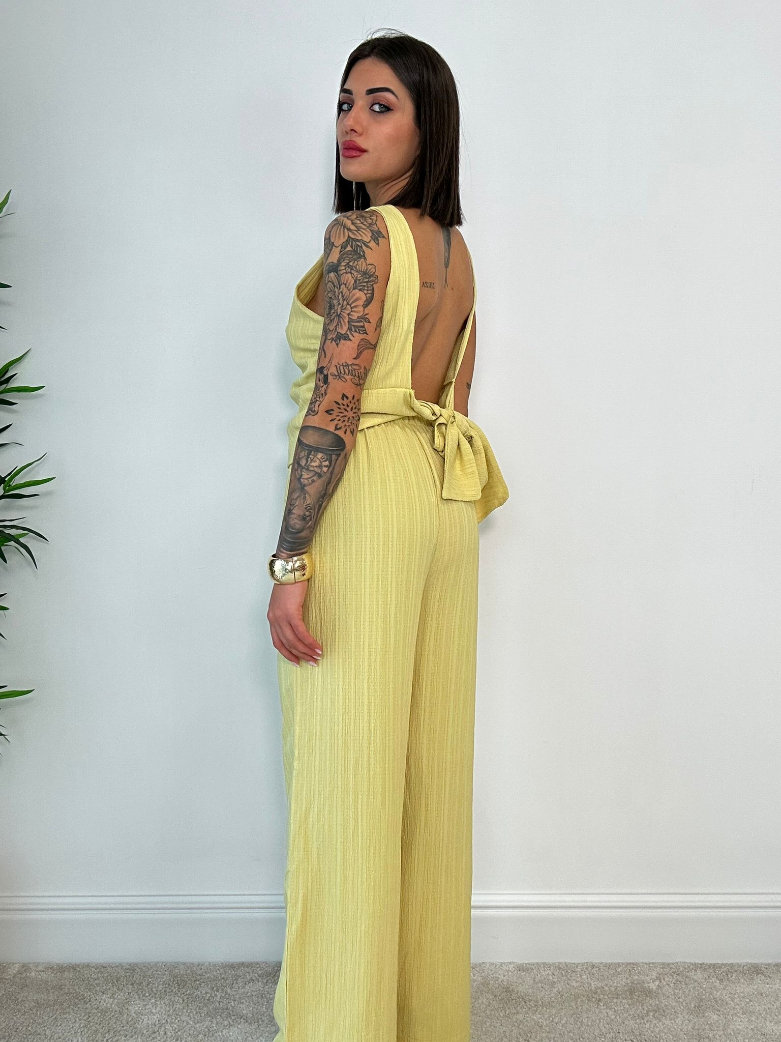 Simona koordiniert (Top + Hose) Gelb Ocker