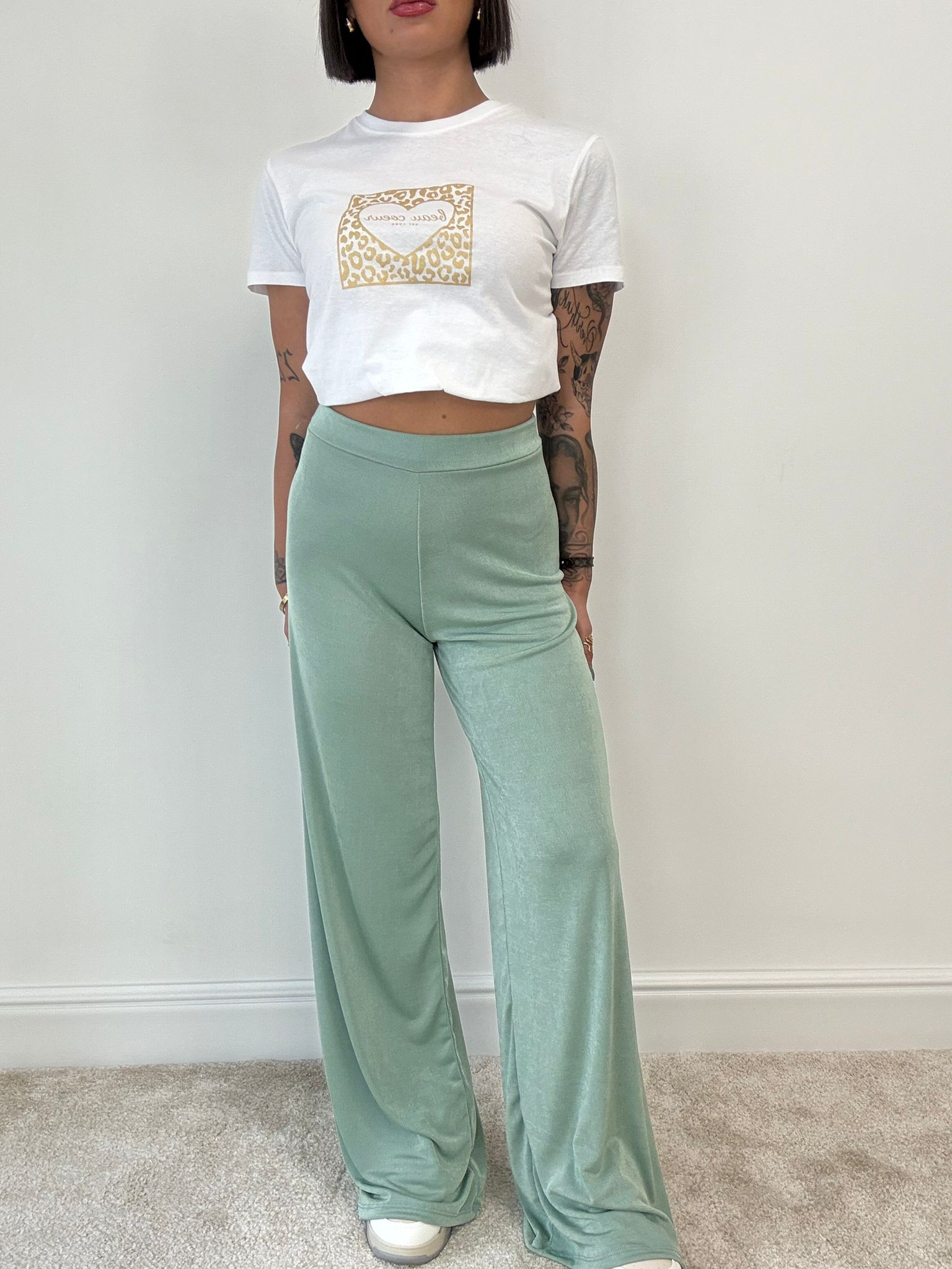 Pantalone Palazzo - Verde Acqua