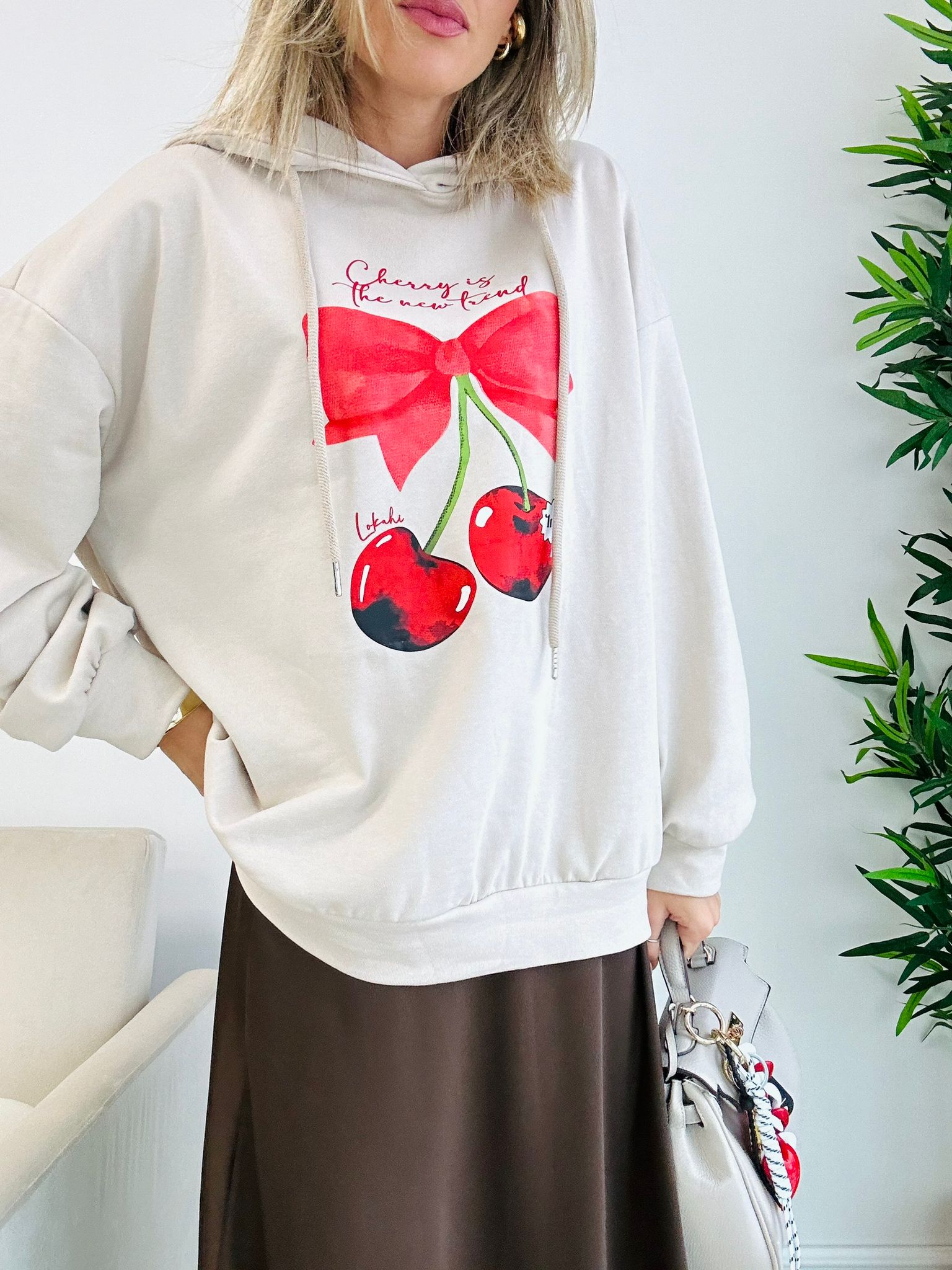 Sweat Cerise - Beige