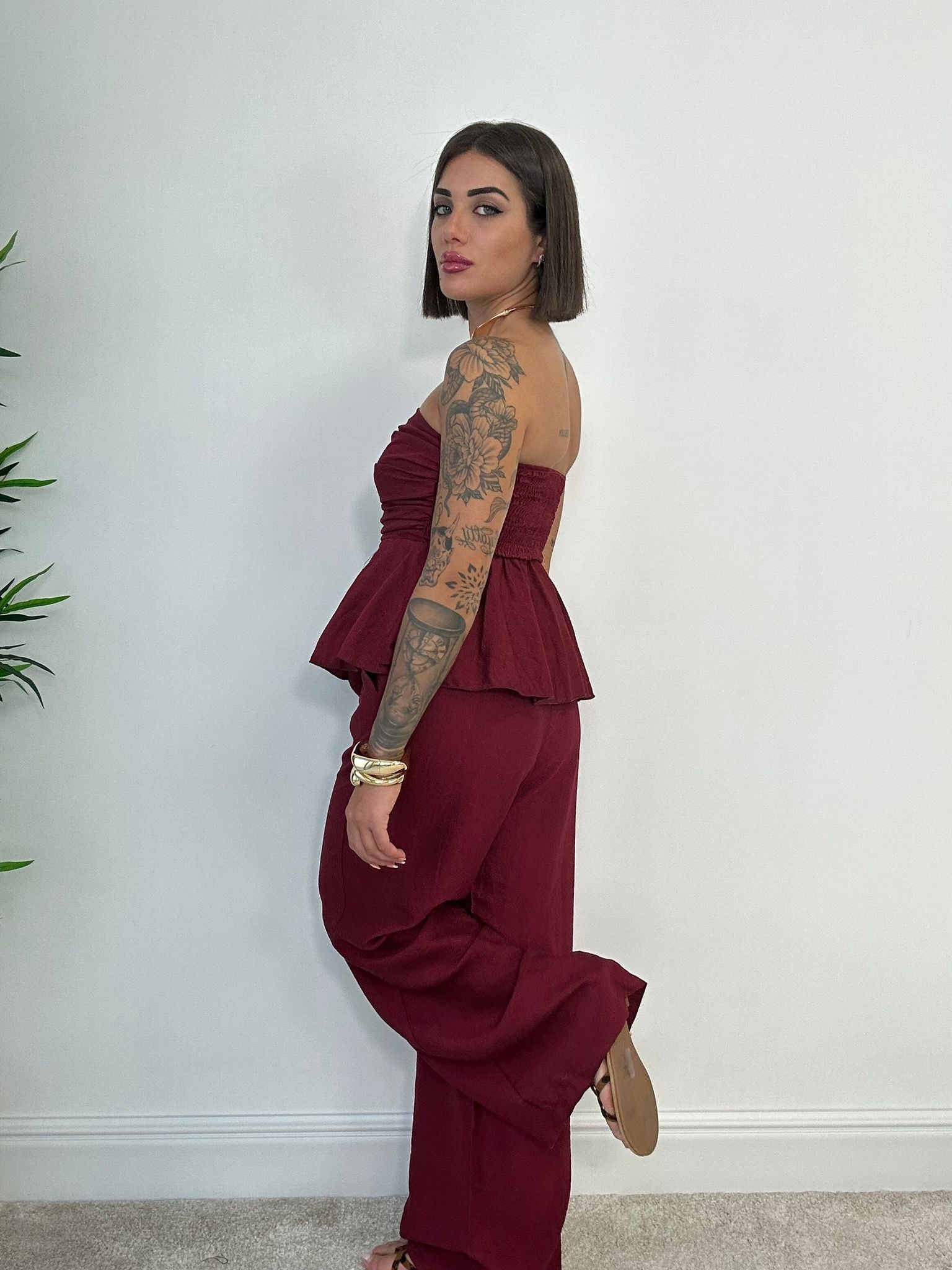 Coordinato Minorca (Top + Pantalone) Bordeaux
