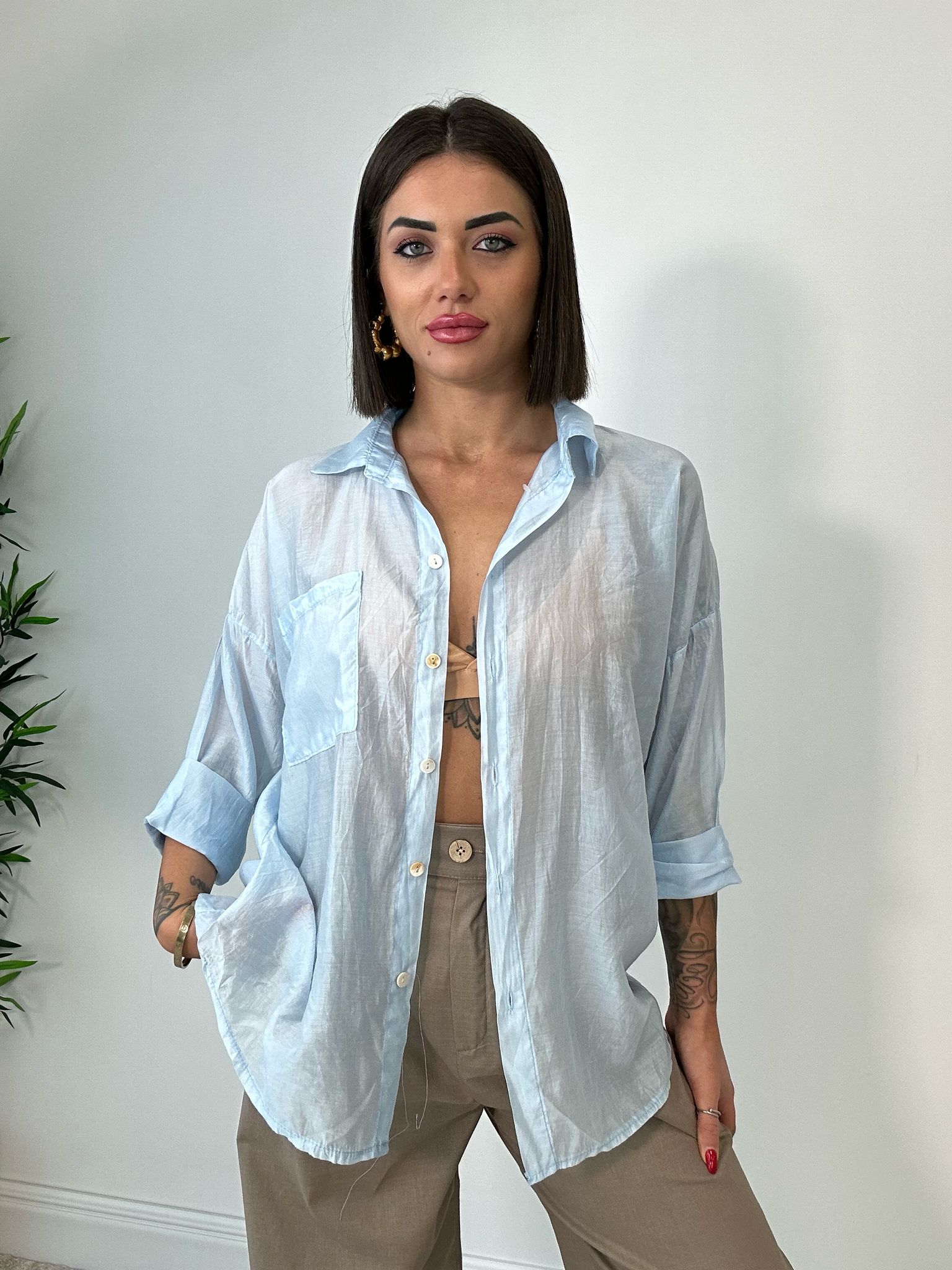 Camicia Basic - Celeste