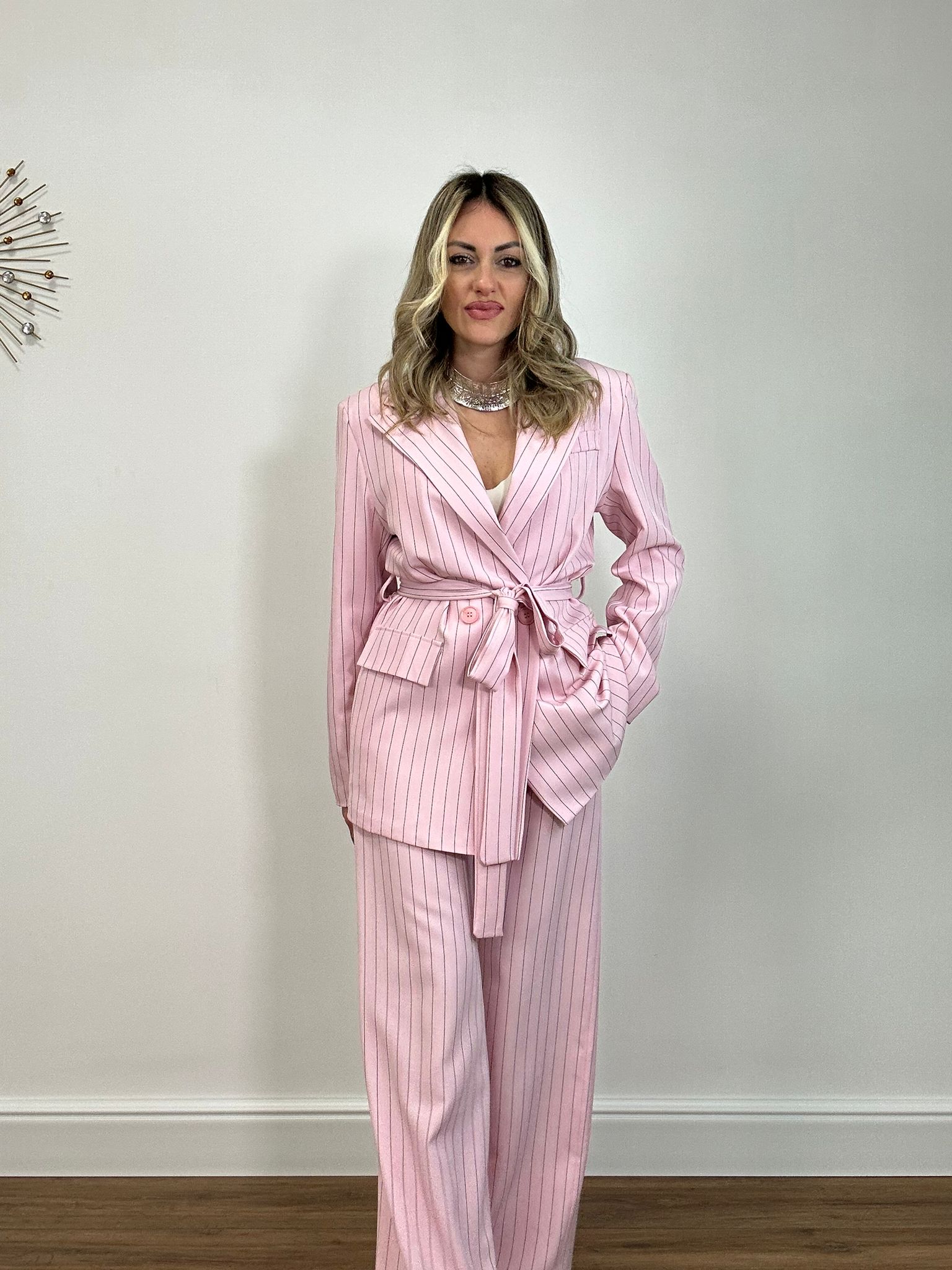 Tailleur Gessato 63775 (Blazer + Pantalone) Rosa