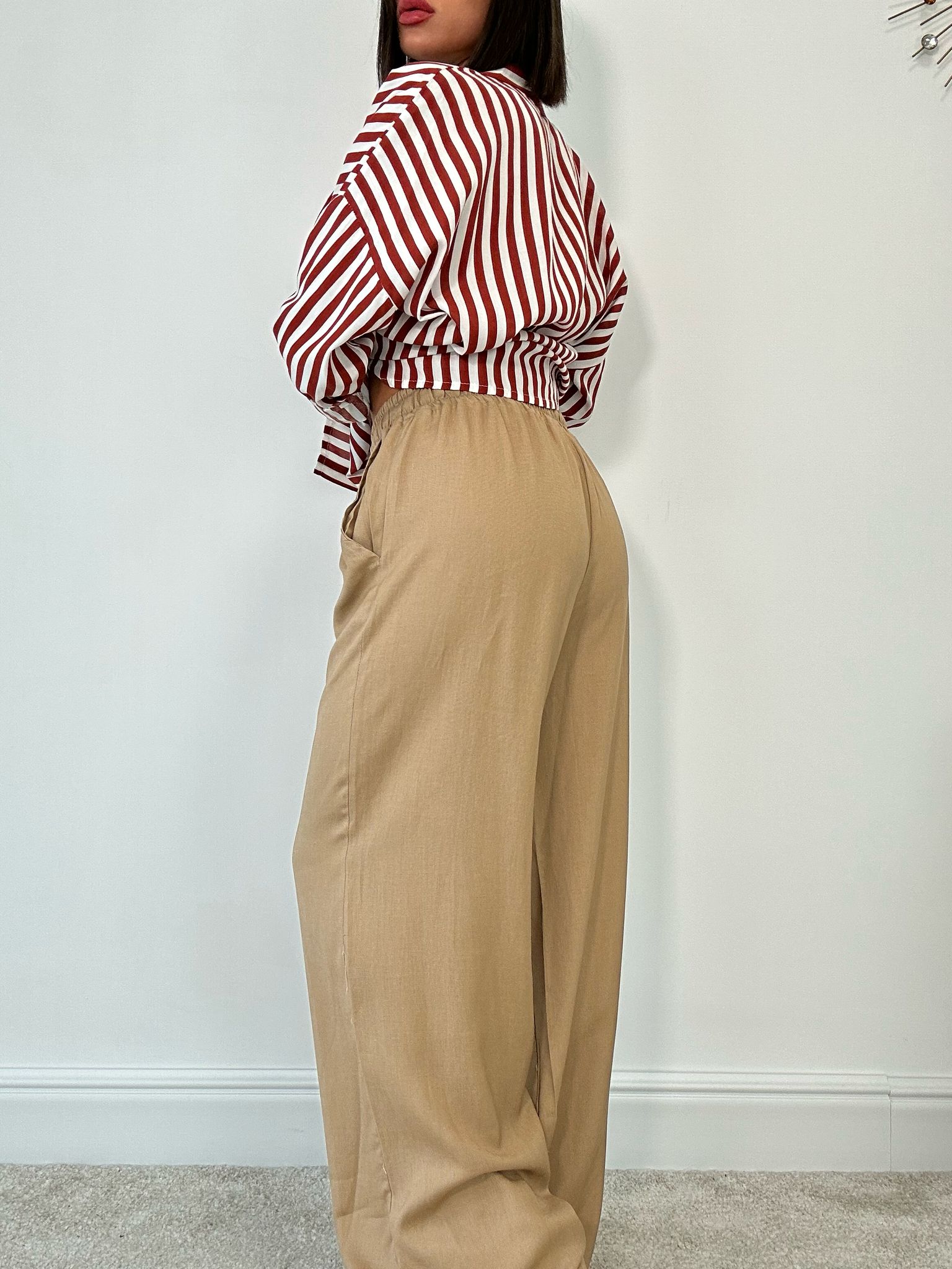 Pantalone in Lino con Laccetti - Beige Scuro