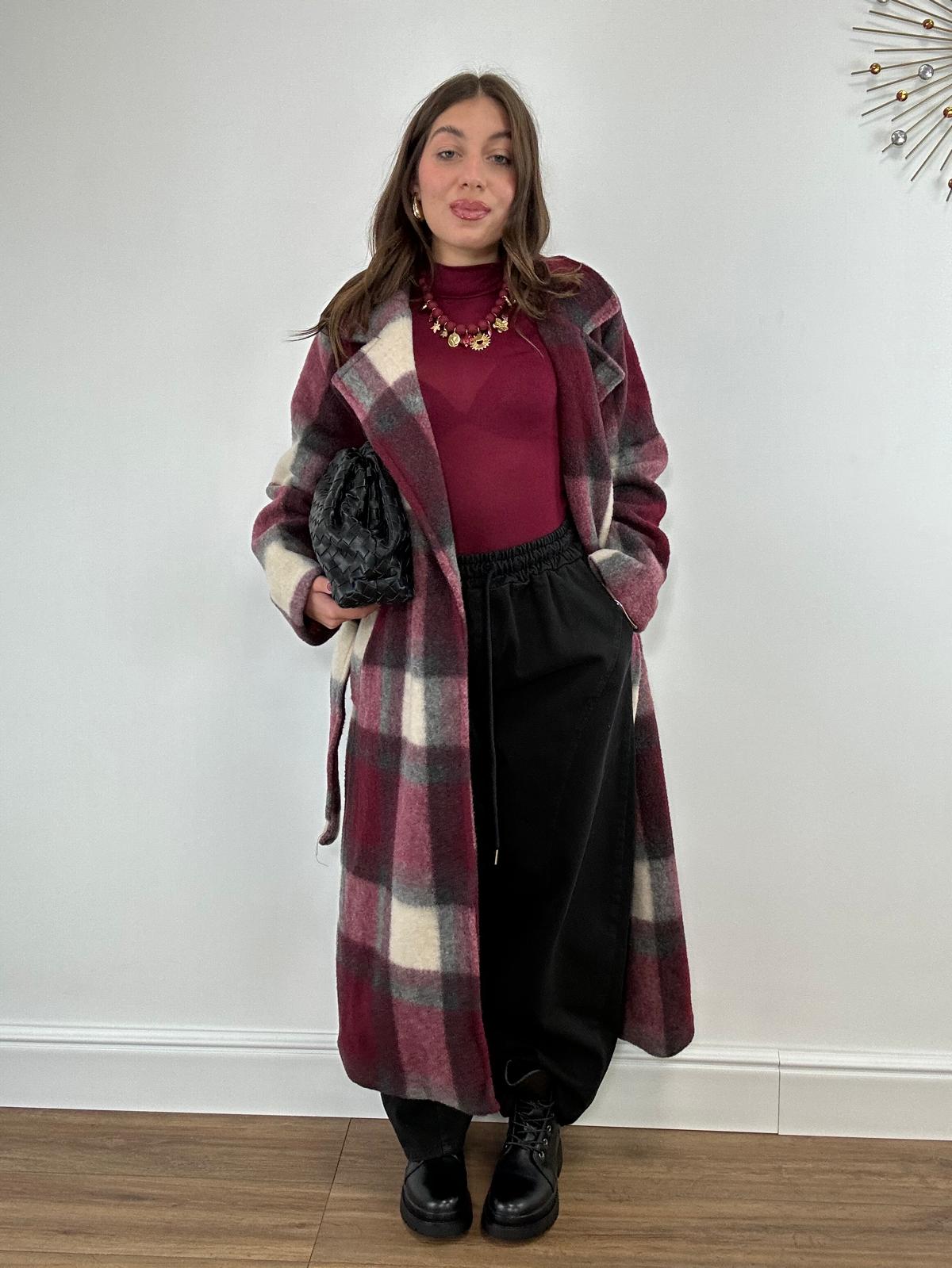 Cappotto IN683507 - Bordeaux e Panna
