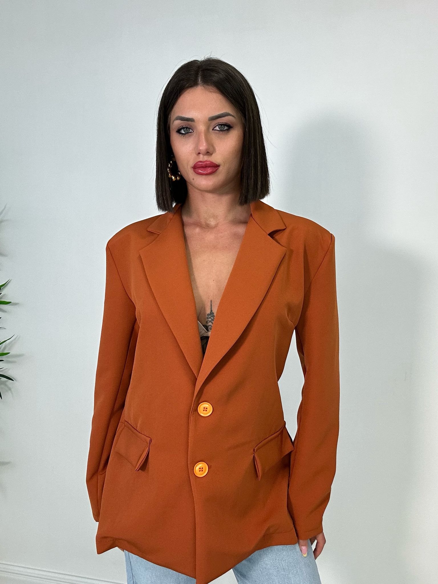 Blazer mit Nackenband - Orange