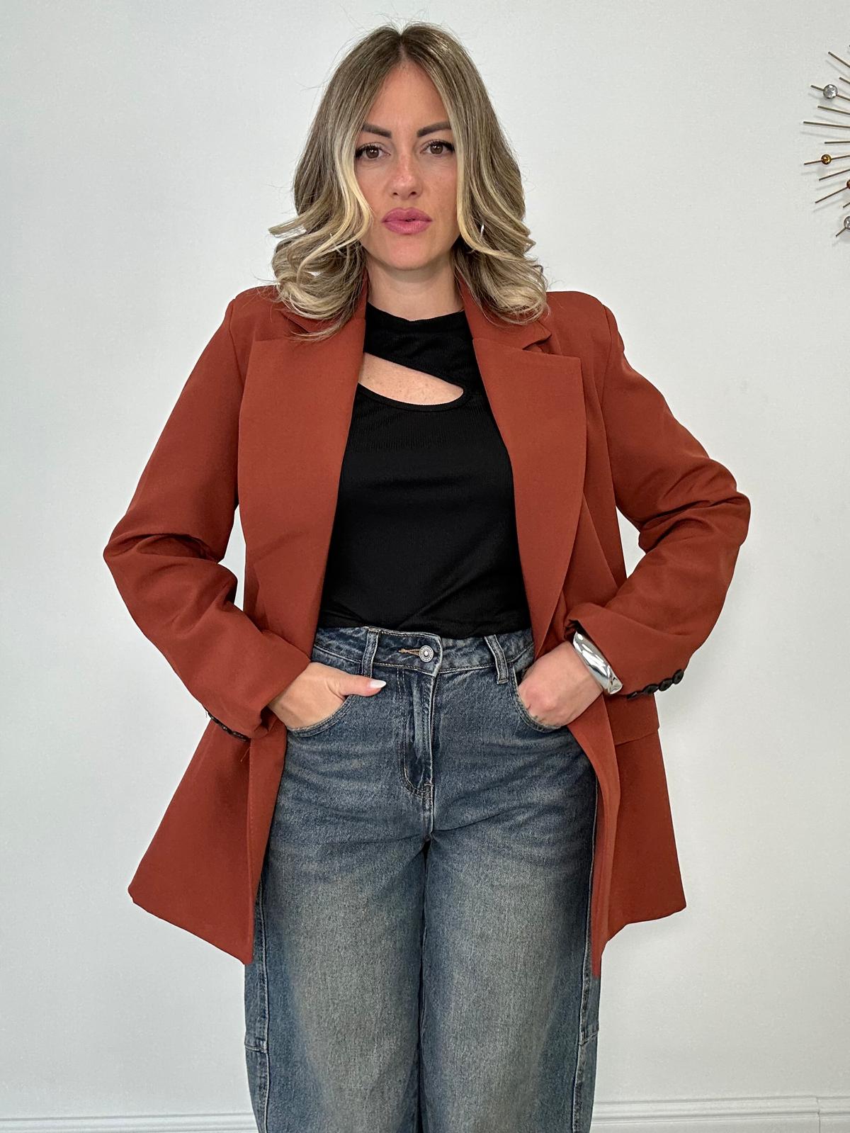 Blazer doppio bottone - Coccio