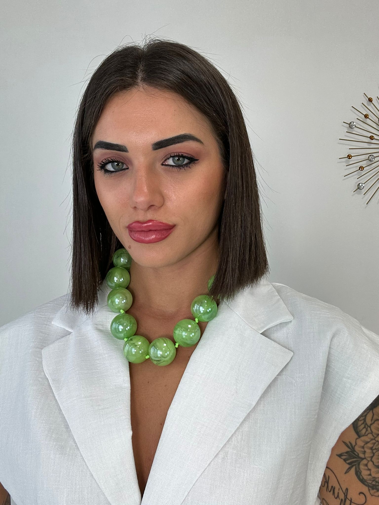 Collana Perle grandi - Verde