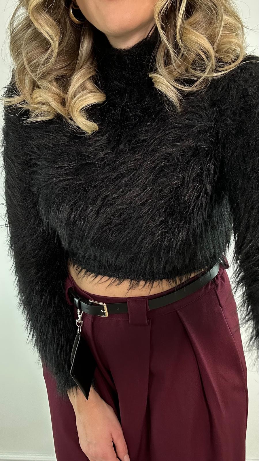 Maglioncino crop 5601 - Nero