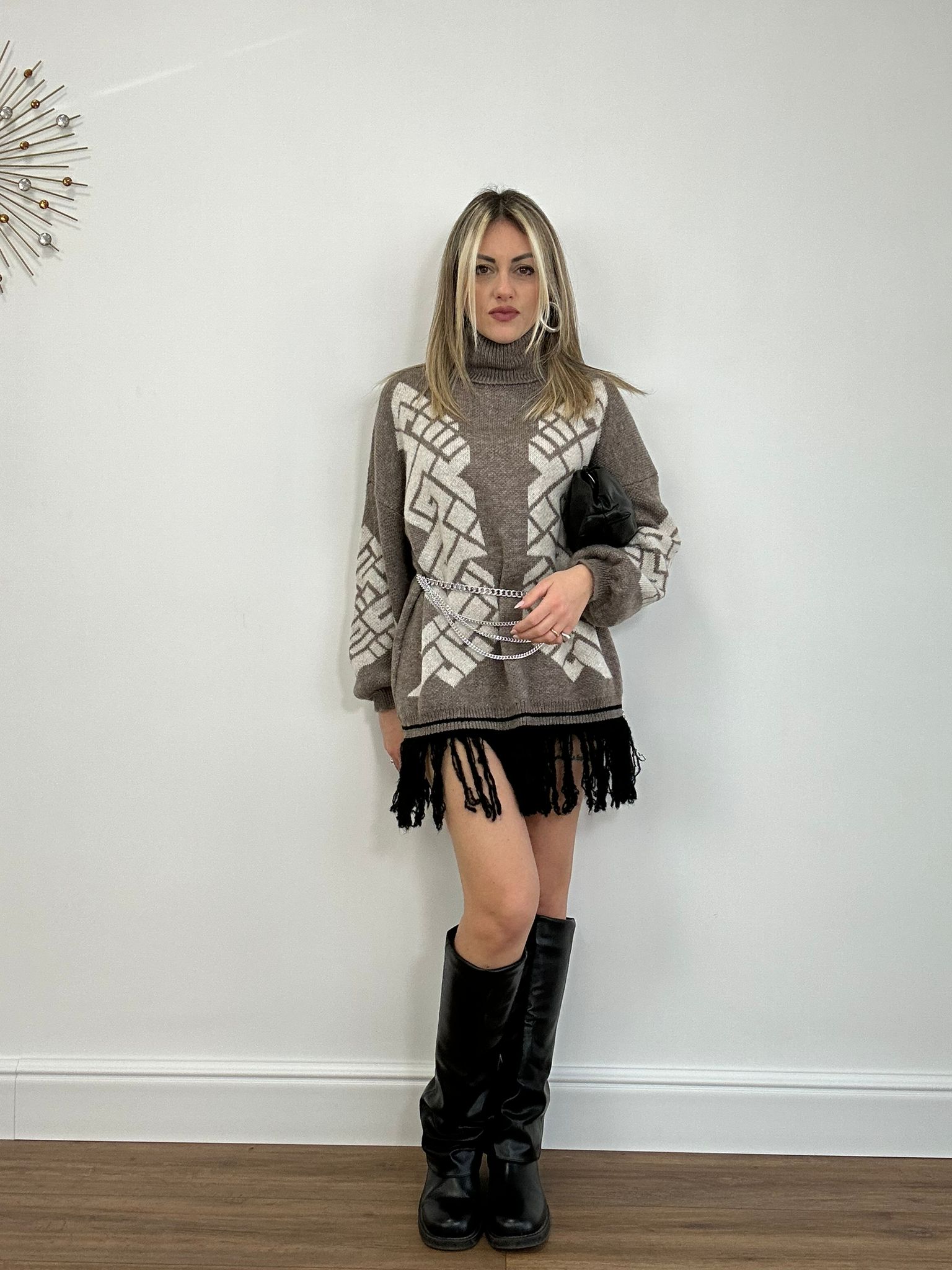 Fransenkleid 25870 - Schlamm