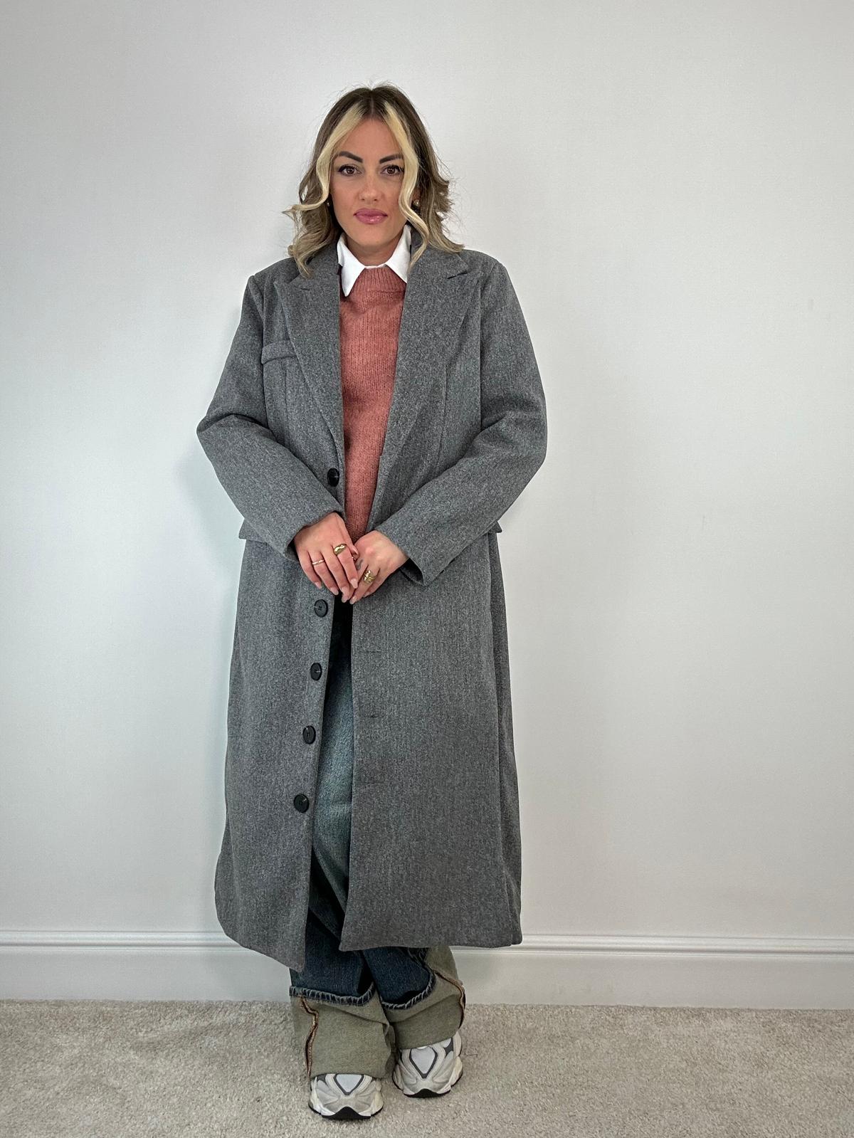 Cappotto lungo 88802 - Grigio