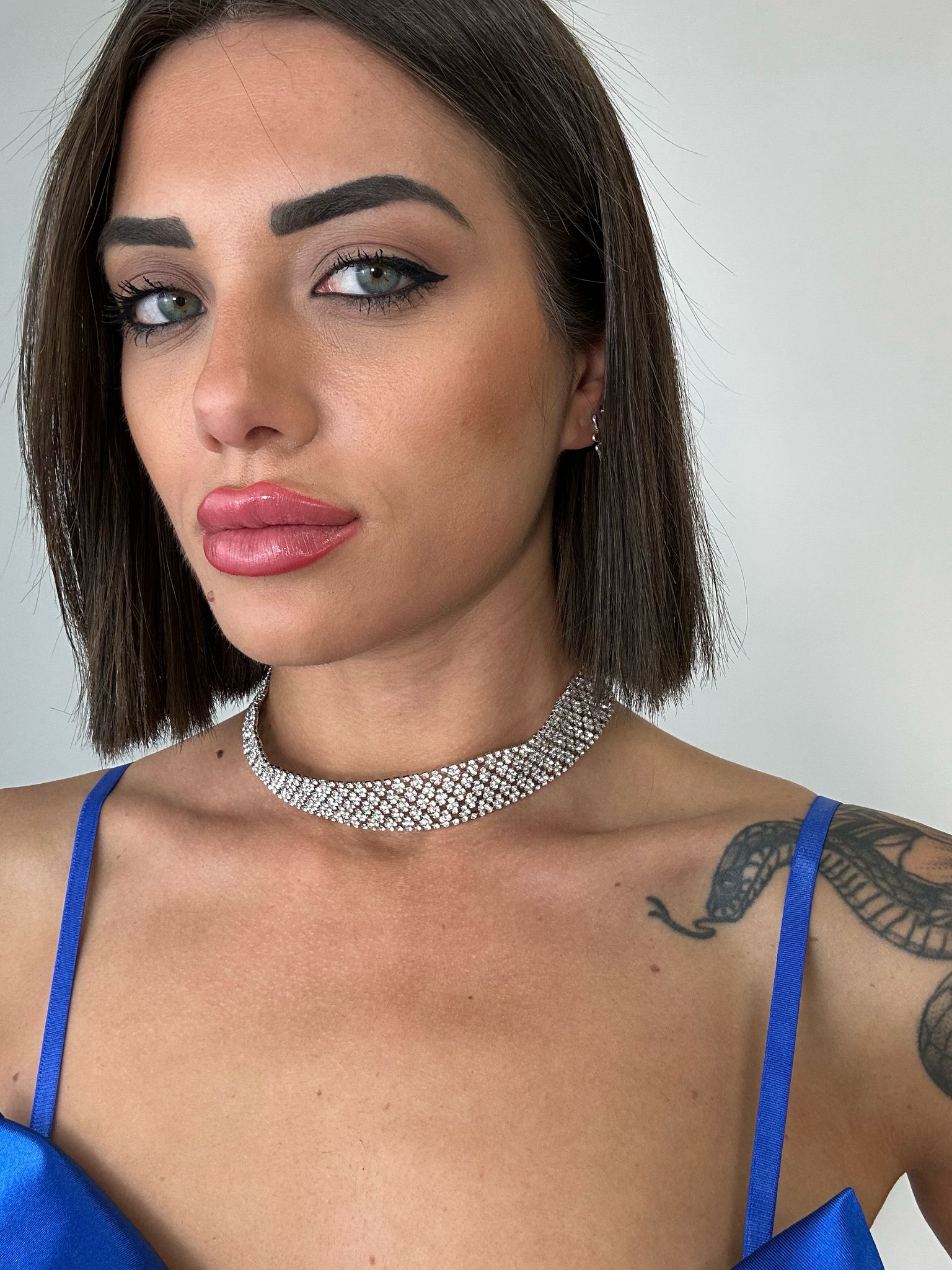 Collana con strass - Argento