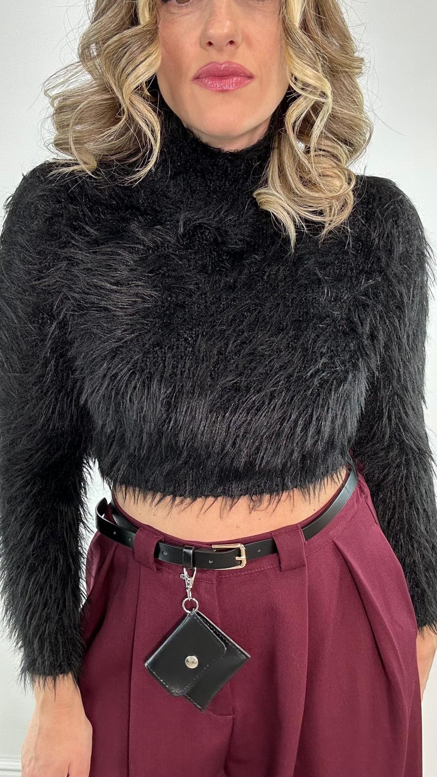 Maglioncino crop 5601 - Nero