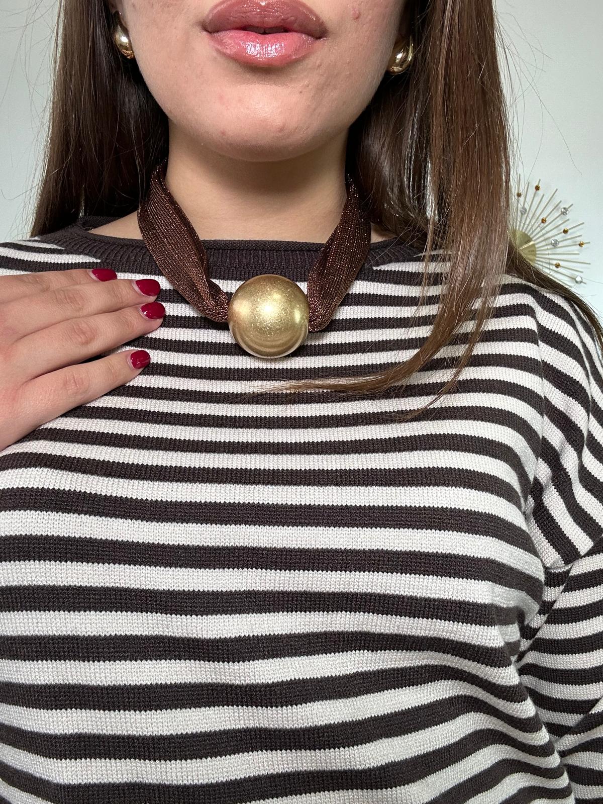 Collana con sfera oro - Marrone