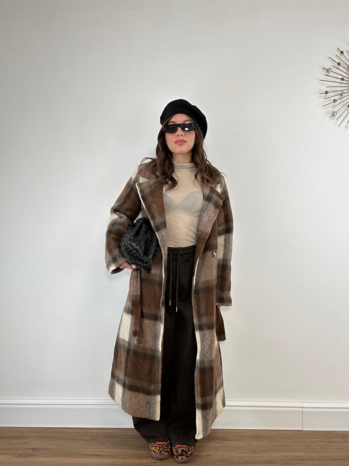 Cappotto IN683507 - Panna e Marrone