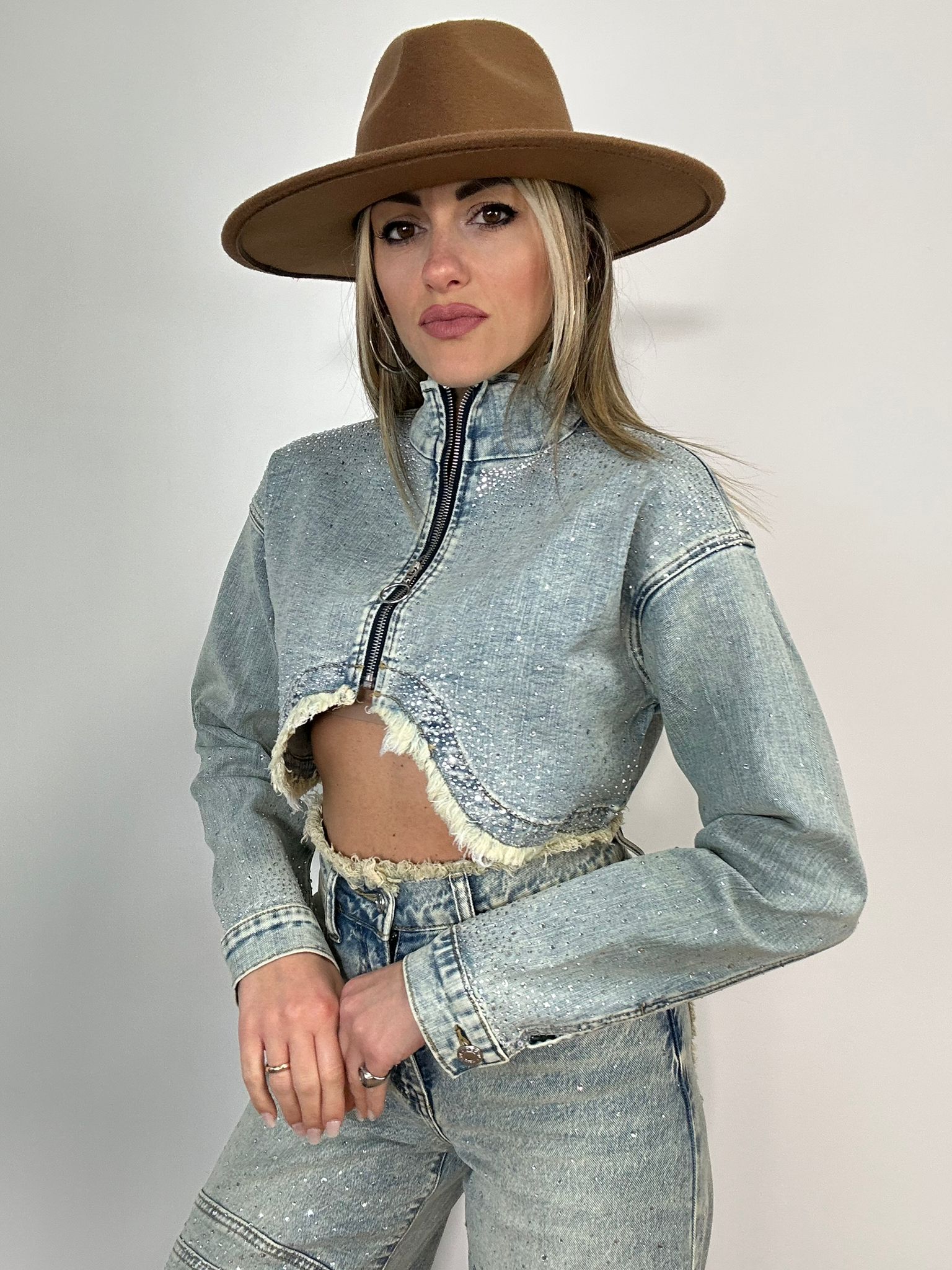 Giacca Crop H3583 - Sabbiato