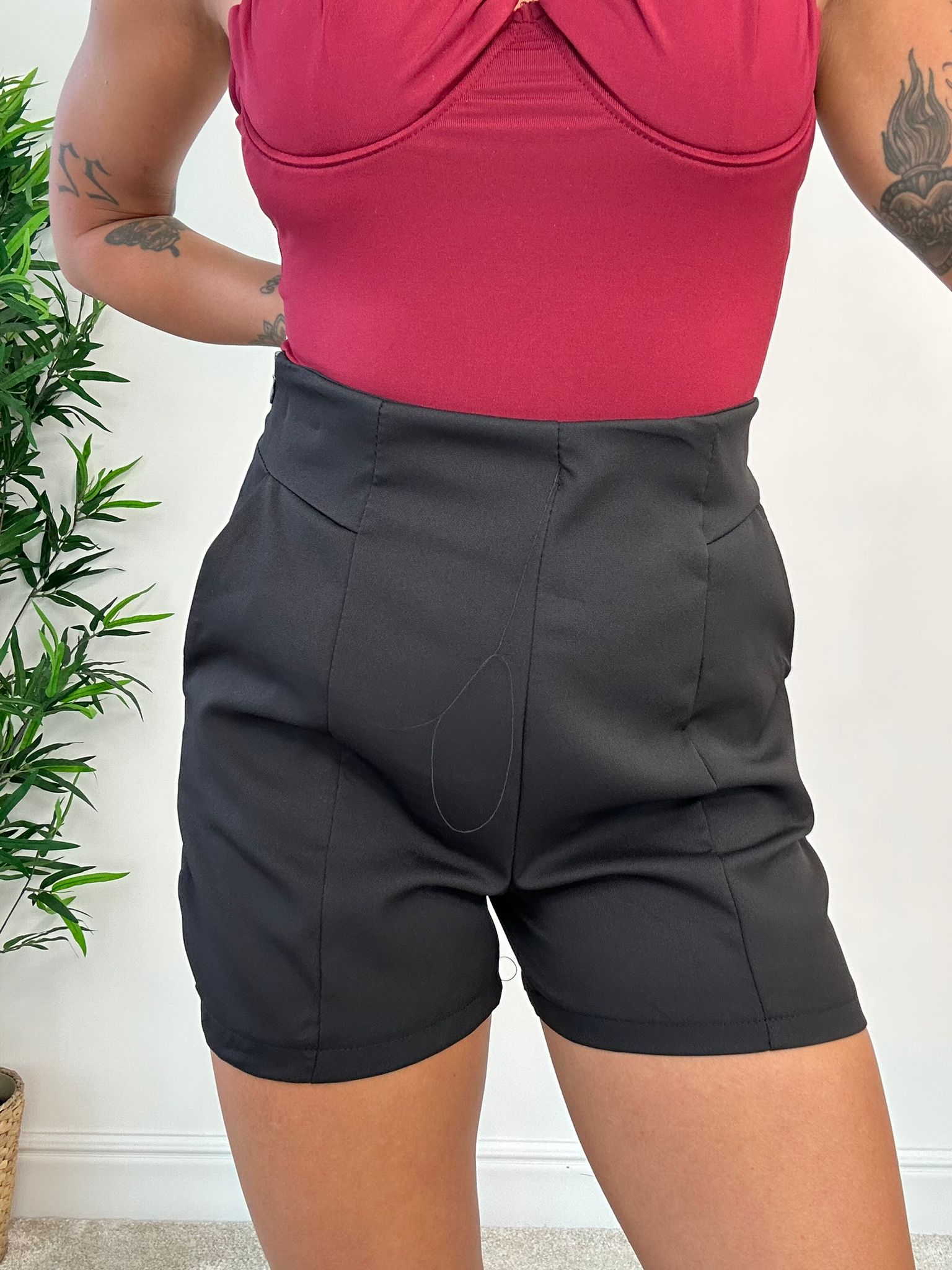 Pantaloncino con cerniera - Nero